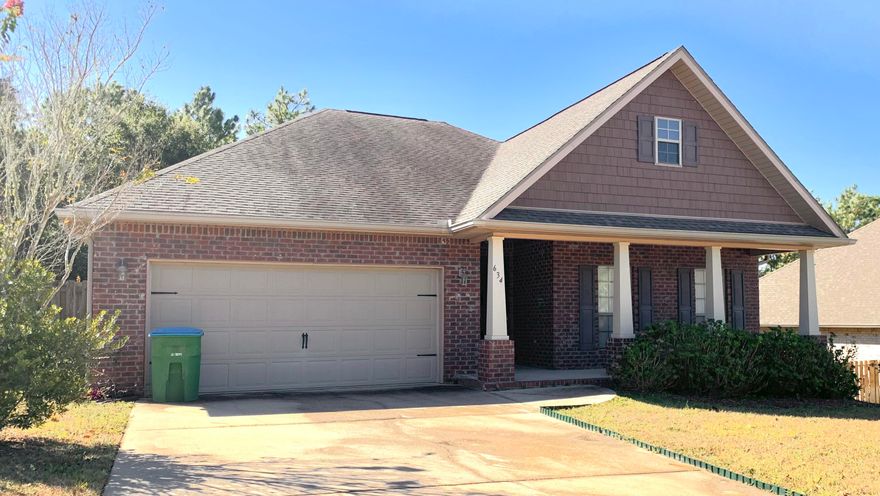 Welcome Home to Fox Valley Subdivision! Here you will find a 3 bed, 2 bath, 2 car garage, craftsman style home built in 2012 with a spacious front porch that leads to an open/split floor plan. All one level living! Fenced in back yard with a covered patio. Master bedroom has trayed ceilings and master bath that has a separate soaking tub and shower. The kitchen is equipped with granite countertops, stainless appliances and a large pantry. Newer carpet, stove, bathroom faucets. New kitchen, front porch and back porch light fixtures all done in 2020. Let's make this house your new home! Pressure washed exterior, including walk, porch, driveway and house. Carpets were steam cleaned after move out.