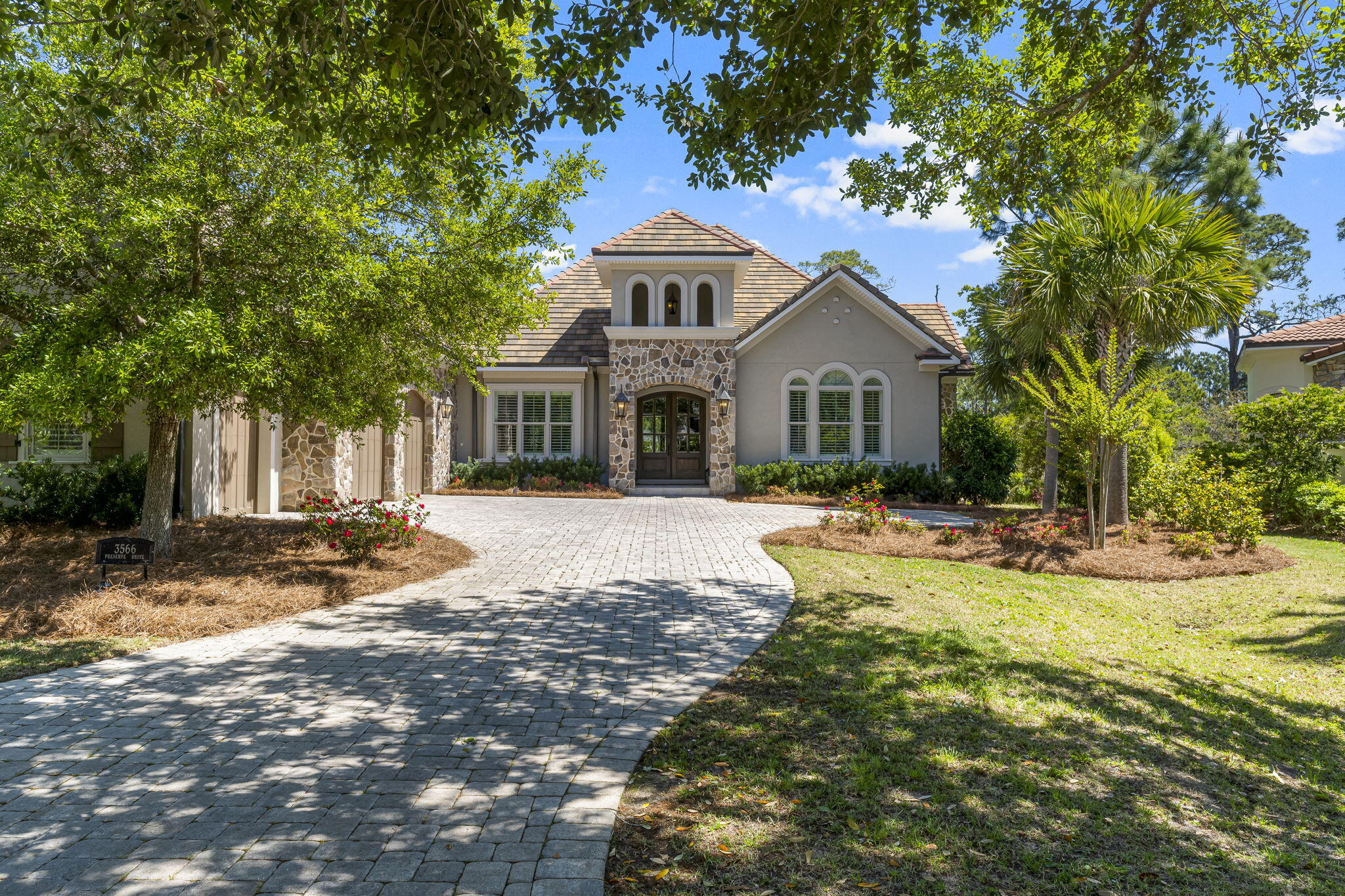 ..luxury resort lifestyle awaits you tucked away in the exclusive gated community of the Preserve at Burnt Pine in Sandestin. Fall in love with this meticulously maintained home with an open concept floor plan designed for effortless entertaining.The gourmet kitchen boasts granite countertops, custom cabinets, and a large center Island. Custom bookcases flank a cozy fireplace in the family room, giving off a welcoming ambiance. Barn doors and a brick accent wall give the home a unique personality. The kitchen and the master bedroom open to an enclosed lanai, which features and outdoor kitchen, and a private pool that backs up to a nature preserve with tranquil surroundings. You must see this beautiful estate home to appreciate its exceptional design. It is the responsibility of the buyer or buyer's agent to verify all measurements, HOA Dues and what is covered by your HOA Dues.