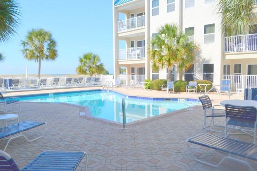 On Holdiday Isle, the complex (Poolside Villas) only has three floors. Walk straight out the front door to the fresh water pool! Washer dryer in the unit. The unit has 2 bedrooms and 2 baths, being sold fully furnished! Located within minutes of downtown Destin, and the airport. Outlet malls, water park, deep sea fishing, and world class golf are but minutes away. Cinemas, putt-putt, boat rental, boutique shops, arcades, go carts, jet ski rental,and para-sailing are all located in close proximity.