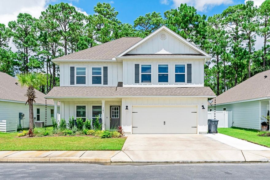 Tucked away in a quiet, private neighborhood yet just minutes to 30A, Gulf Place, and the emerald waters and sugar-white sand beaches of the Emerald Coast, 141 Southern Pines Rd. offers the perfect combination of peace, luxury, and convenience. This move-in ready home has been transformed with nearly $150,000 in high-end custom upgrades and is located in an area poised for significant value growth.The first floor features a private primary suite with a spa-inspired bathroom boasting a custom-tiled shower with frameless glass, shiplap accents, and custom quartz countertops with upgraded sinks and fixtures. The suite also includes a custom-designed walk-in closet, barn doors, and automated blackout blinds for ultimate comfort and privacy. The open-concept kitchen, dining, and living room are ideal for both entertaining and everyday living, featuring custom quartz surfaces, brand-new GE appliances, a farmhouse sink, shiplap accents, and soft-close cabinetry. A designer half bath, screened-in porch, and attached 2-car garage complete the main level.

Upstairs offers three bedrooms, each with large closets, two full bathrooms with custom-tiled showers and frameless glass, a laundry room, and a spacious 530 sq. ft. bonus room perfect for a playroom, second living room, media room, home gym, or office. Throughout the home, every detail has been elevatedupgraded door handles and cabinet hardware, dimmer rocker switches with decorator faceplates, and extensive LED lighting upgrades, including recessed can lights and modern fixtures in every room.

The backyard is a private retreat with lush landscaping featuring all-new coastal-style plants, two palm trees in the back and one in the front, fresh sod, a 3-zone irrigation system, and a custom-built retention wall. A vinyl privacy fence, extended driveway, professional exterior repaint, gutters with rain chains, and LED landscape lighting complete the home's standout curb appeal.

Steps from the neighborhood, Ellis Road is being extended directly to Highway 98 at a new signalized intersection, providing quick access to Publix and nearby shopping. Even more exciting, Walton County is developing a 10,000-seat amphitheater with recreation facilities, trails, and fishing pondsall within walking distance. The home is also just 1 mile from Choctawhatchee Bay, ideal for paddleboarding, kayaking, fishing, and boating. These enhancements will boost convenience, lifestyle, and property value, making this home a rare find in one of the area's most promising locations.

Furniture is also available to purchase with the home for an additional price, offering a true turn-key opportunity for the buyer.

Schedule your private showing today to experience the unmatched combination of luxury finishes, thoughtful upgrades, and an unbeatable coastal location.