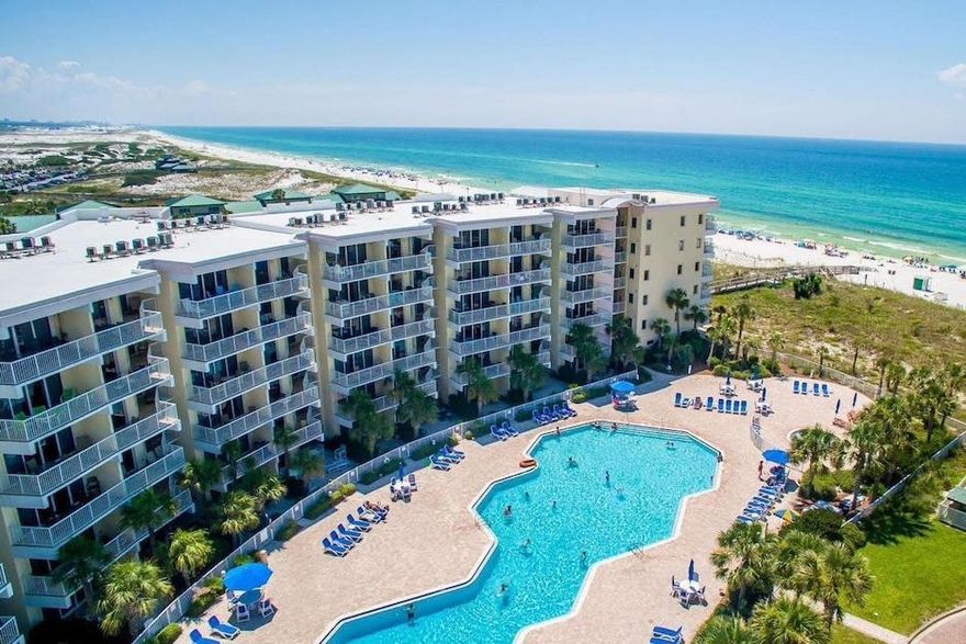 Projected rental income: $30,000-$35,000 annually. Bookings are already secured through the first quarter of 2026, making this a turnkey investment or personal beach retreat. This TOP-floor studio-style condo is freshly painted and thoughtfully designed, featuring a cozy bedroom, sparkling bathroom, and fully equipped kitchen that opens into a bright living area. Step onto your private balcony and enjoy your morning coffee with ocean views and coastal breezes. Enjoy resort-style amenities, including a 5,000 sq. ft. beachside pool, Splash Garden and kiddie pool, heated pool and oversized hot tub, full fitness center, and a 700-ft bayside lazy river with waterfall, two hot tubs, and a gradual-entry pool. Pet-friendly for owners, this unit is vacation-rental ready--ideal for Airbnb or VRBO hosts looking to expand in a high-demand beachfront location.