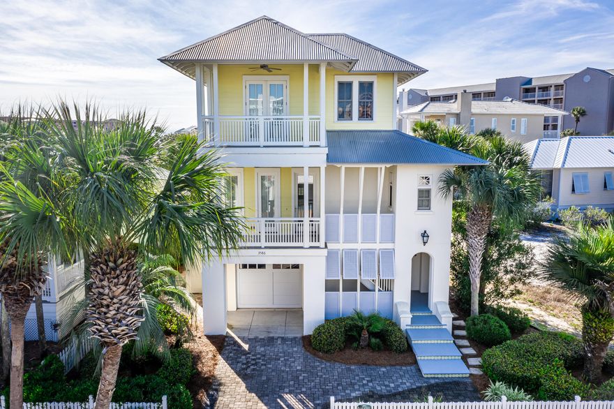 This 3 bedroom, 3.5 bath home is a JEWEL and must be seen. The current owner built it with very close attention to details. Every room has its own charm. The interior of the home has reclaimed wood floors, beamed ceilings, custom trim, window blinds, Casablanca ceiling fans and decorative interior ironwork. All balconies have magnetic screens. The exterior includes custom pavers in the driveway, tiled entrance and beautiful landscaping. The back yard has a nice private pool overlooking Lake Christina with an outside shower and screened-in patio. Great area for entertaining. Property has never been rented. The home is located at Destin Pointe, an exclusive gated beach front community offering two resort style pools, tennis courts and free beach shuttle service.