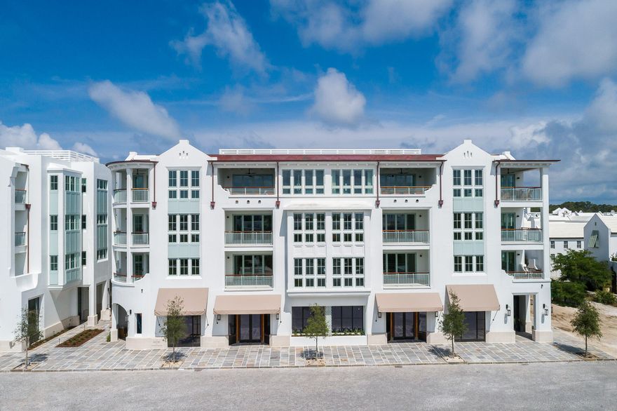 Enter for comp purposes.  Both the Camden and Whitby hold a new and prominent luxury residential location in the Town Center of Alys Beach, as well as offer unique retail experiences. Architectural cousins, related but unique, each building is expressive of its own distinct personality. The architecture of these new buildings borrow from the rich traditional vernacular of Bermuda and the sculptural plaster language evolving at Alys Beach and are seamlessly woven into the fabric of the Town Center. The architectural details comprised of retail steel windows, iron balconies, crafted tile and large openings add a touch of modernity to the traditional and familiar forms of the massing.These residences were carefully crafted to take full advantage of