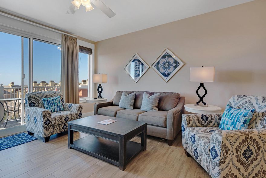 LARGEST 2BR/2BA at MARKET STREET INN! Unique extra large unit (1278 sq. ft.) with two balconies. *The rental potential of this property is $37-38K* Completely updated and decorated in the latest coastal style! This condo has views of BOTH the tropical swimming pool and the entrance to Baytowne Wharf - a very rare find in Sandestin Resort. The open living area features driftwood tile floors and balcony access with a view of the Baytowne Wharf entrance. An updated kitchen with granite countertops, stainless appliances and a breakfast bar adjoins the dining area. The spacious master bedroom suite offers a private balcony with views of the tropical swimming pool, and is complete with an adjoining master bath featuring a soaking tub and separate shower. Cont' There is a second bedroom and second full bathroom. This condo offers a stackable washer and dryer, an owner's closet, a separate basement storage compartment, garage parking and building elevator entrance. #548 Market Street Inn is conveniently located just down the hallway from the building elevator. This is the perfect family beach retreat with verifiable rental income potential.