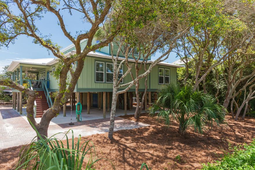 MAJOR PRICE REDUCTION! ROOM FOR POOL! $98K+ in rental projections. Seller is READY to move this adorable Florida beach cottage south of 30-A east near Alys Beach! MAKE YOUR OFFER! Built in 2013, this fully furnished custom built home is a hidden jewel in the coveted Seacrest area and is only steps away from the deeded beach access. The beautiful emerald waters and white sandy beach is your back yard and play area! Built on pilings, the first level features an outdoor open covered area for parking and entertaining and has a large walk in shower and large storage area for bicycles, beach chairs, tools etc. The 2nd level features the main living area with open floor plan featuring beautiful hard wood floors, wood nickle gap walls, stainless appliances, walk in pantry, large breakfast island with gas stove, farm style sink and eclectic old farm style themed cabinets with a beautiful back splash. This main living/kitchen/dining area opens to a large wrap around porch.  Two of the 4 bedrooms are on this level.  They are both large rooms with walk-in closets and attached en suites, one being the master bedroom with a large walk in tiled shower.  A half bath and laundry room with attached owners closet completes the 2nd level.  A wide custom wood staircase leads to the 3rd level with an abundance of windows for plenty of natural light.  The 3rd bedroom is large with sitting area and attached full bath and faces south to a private porch with beautiful views of the Gulf of Mexico!  The 4th bedroom features two large bunk beds and baby bed and has it's own attached full bathroom. Overall, this home sleeps 12 comfortably in beds, is turn key and would be a great rental/investment home.  A very well built high quality solid home, it has many extra features with security system, tank less hot water, impact glass windows, wood pilings/concrete foundation, Galvalume roof, spray foam insulation underneath home for efficiency, hardi board siding and new exterior paint in 2017 to name a few.  This lot is large enough for a hot tub or nice size pool, outdoor fire pit and more and could be fenced in if desired. NO HOA to deal with:)  Don't miss out on this great beach home, call today to schedule a viewing!  CHECK OUT 3-D WALK THROUGH TOUR IN PHOTOS ON THIS LISTING. Buyer should verify all data and dimensions.  Survey is available to Buyer.  Details coming on the pool;)