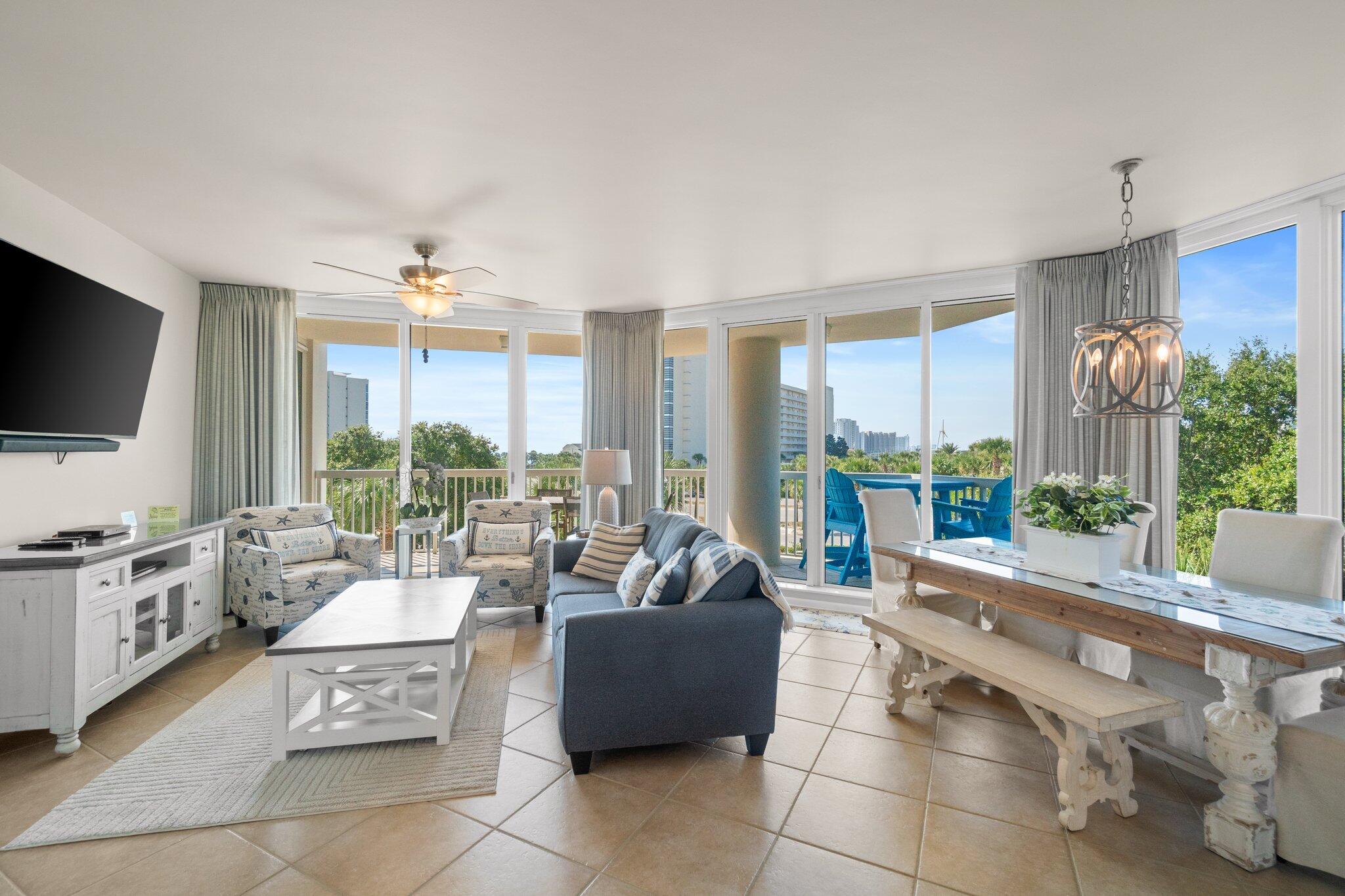 Welcome to this beautiful corner unit in St. Lucia at Silver Shells! This stunning unit features three spacious bedrooms, and is the ultimate blend of luxury and investment potential. With over $90,000 in rental income generated in 2023, this property is not only a dream vacation retreat but a lucrative investment opportunity.This beautifully furnished and newly decorated unit welcomes you with an open-concept living area that bathes in natural light. Modern furnishings and fresh, stylish decor create an atmosphere of relaxed sophistication, perfectly framing the views of the Gulf of Mexico. Each bedroom features its own private balcony, offering a personal sanctuary where you can soak in the stunning surroundings.