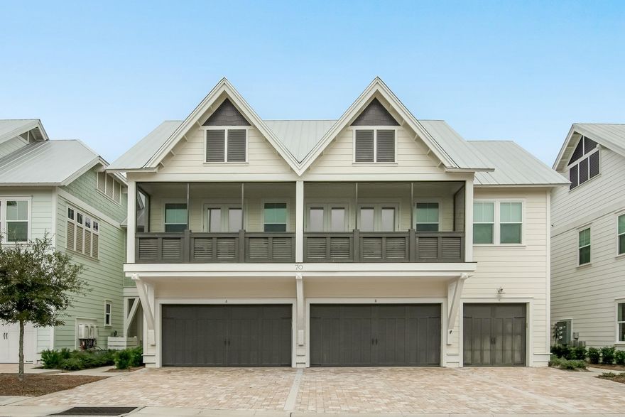 This impeccably maintained ''Bahamas'' floor plan townhome features hardwood floors throughout and a large 2-car private garage. Located in Phase 1 of Prominence, this unit sells turn-key ready for immediate rental income or personal enjoyment. The open floor plan is spacious and functional with features including: a powder bath on the main level; rustic hardwood floors; gourmet kitchen with a large island, quartz countertops, stainless steel appliances, and stunning tile backsplash. The upstairs master suite boasts a luxurious private en suite bath with double sink vanity and tile shower. Owners and guests enjoy world-class community amenities including a zero-entry resort style pool, gas grilling area, onsite shopping & dining at The Hub, and seasonal beach shuttle service.