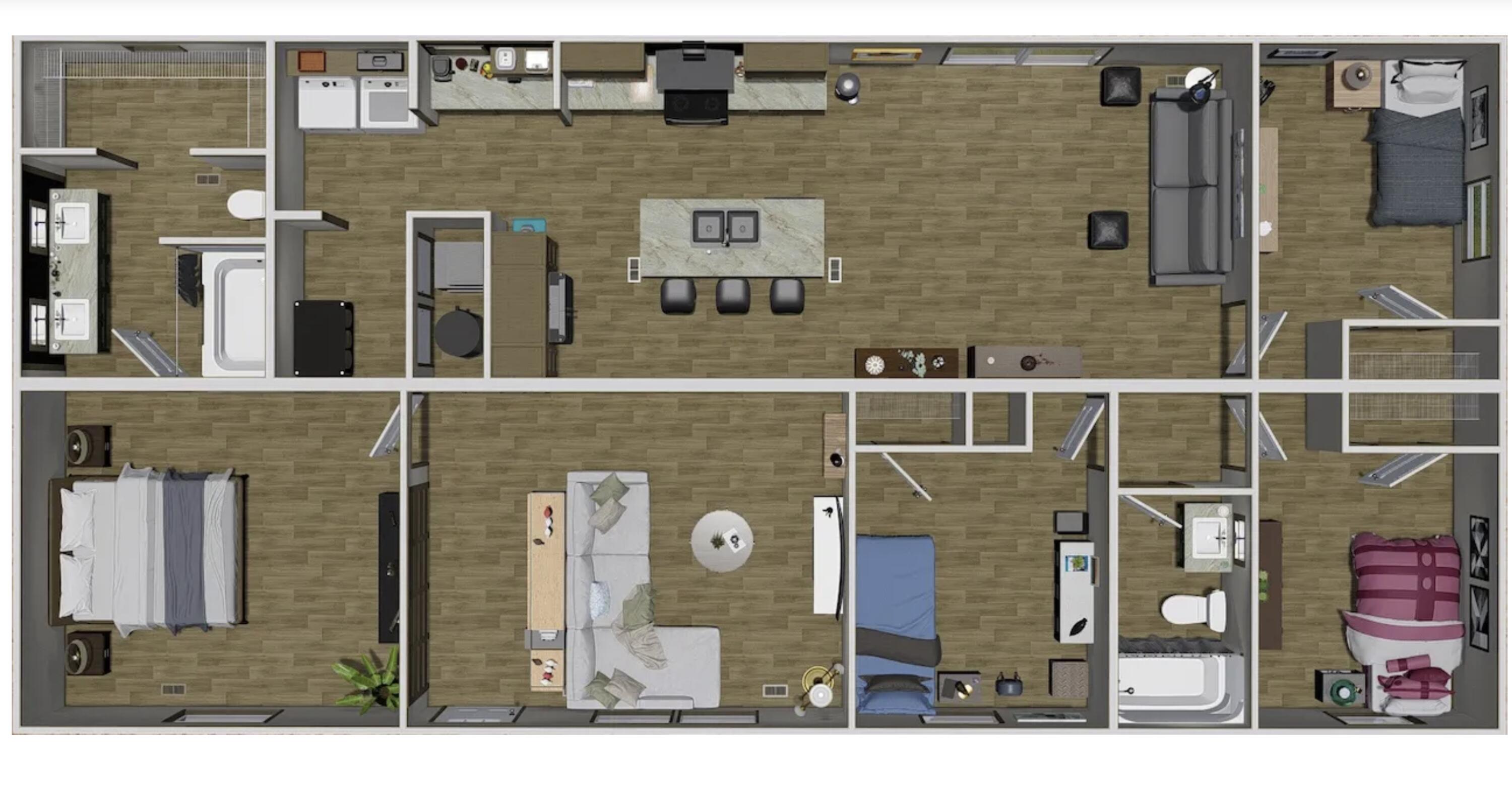 Explore this beautiful brand new manufactured home on 1/4 of an acre with access by county maintained road. Spacious & stylish with an open floor plan and split bedrooms. This home offers 4 Bedrooms, 2 Bathrooms, a flex space, den, coffee bar & more! Check out the kitchen island and whoa at the cabinets! When you first drive up you will notice the upgraded brick skirting for added curb appeal and stability. This home is move in ready & you could be its first occupant.