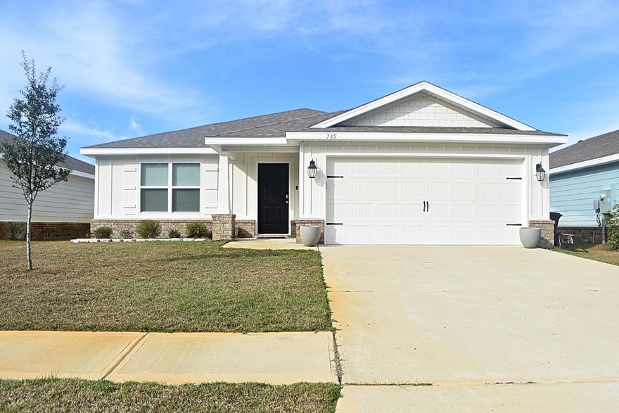 This stunning home, built in 2022, offers an incredible opportunity to lease a beautiful residence in a prime location. This home features a spacious two-car garage and approximately 1825 square feet of living space, providing both functionality and comfort. The open floor plan creates a seamless flow throughout the main living areas. Step inside and be greeted by the exquisite interior features that adorn this home. The kitchen showcases quartz countertops, white shaker cabinets, luxury vinyl plank flooring, and stainless steel appliances, creating a sleek and stylish space for culinary enthusiasts. The high-quality finishes throughout the home are sure to impress.As you explore the exterior, you'll discover the exceptional features that make this property truly special.