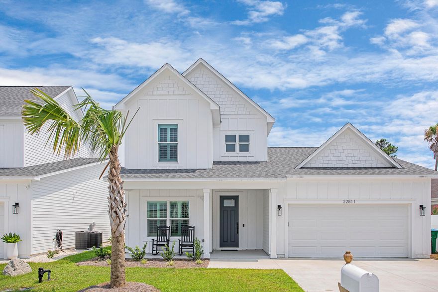 The beautiful home located just steps from Lake Powell and a quick trip away from the beach is now available and 100% move in ready! This newly completed home comes with numerous interior upgrades. The Preserve at Lake Powell is a new coastal community conveniently located on the west end of Panama City Beach. Enjoy the ease of living being close to 30A, Publix, 30Avenue, Pier Park, Camp Helen State Park and more! The home features 4 bedrooms and 3 full bathrooms. The 2 car garage is perfect for storing cars or beach toys. The first floor master suite makes for low stress living. This immaculate home would work well whether you are looking to relocate permanently to the beach or just on a seasonal basis. Either way it is ready to go!