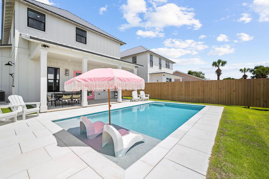 Projected to produce $135,000 in rental income per year, this newly-built beach home is a premier investment property only six minutes from 30A. With net income projections at $77,803 annually, 309 Palm Beach Drive can be a top-producing investment property as well as a coastal escape for you & your family. Conveying fully-furnished, this residence has luxury details throughout, capturing the best of coastal living. Step inside to discover the beautifully designed interior with wood-look LVP flooring, custom cabinetry & high-end appliances. Enjoy the elegant dining space with seating for eight after a wonderful day at the beach. The home has tall ceilings & large windows with natural light pouring in. The four bedrooms have all been carefully arranged and each have their own ensuite bathroom. The outdoor space is breathtaking with the huge private pool and sundeck. The home has been strategically designed to accommodate up to 12 guests. The rental projection, estimated expenses & net income projection are available by request. Tour this property today before it's sold!