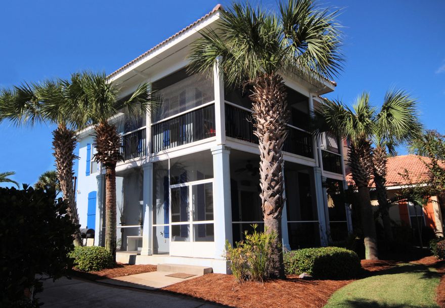 Four sets of French Doors lead to upper and lower screened ''wrap around'' porches. From the moment you enter you will understand why this home is named ''Southern Charm''. Large kitchen ideal for gatherings features blue Corian Counters, abundant cabinets, crown molding, and a breakfast bar adjoining large 15'x 31' living/dining area. Large ceramic tile flooring throughout downstairs for ease of maintenance. Cook on the grill and enjoy Gulf breezes while dining on the porch. Soak in large jetted tub in oversize master bath. ''Bunk room'' area also leads to screened porch upstairs. Emerald Shores neighborhood features a private Community beach pavilion located on the white sandy beaches and Emerald green water of the Gulf of Mexico. Swimming pools, tennis courts and a clubhouse nearby.