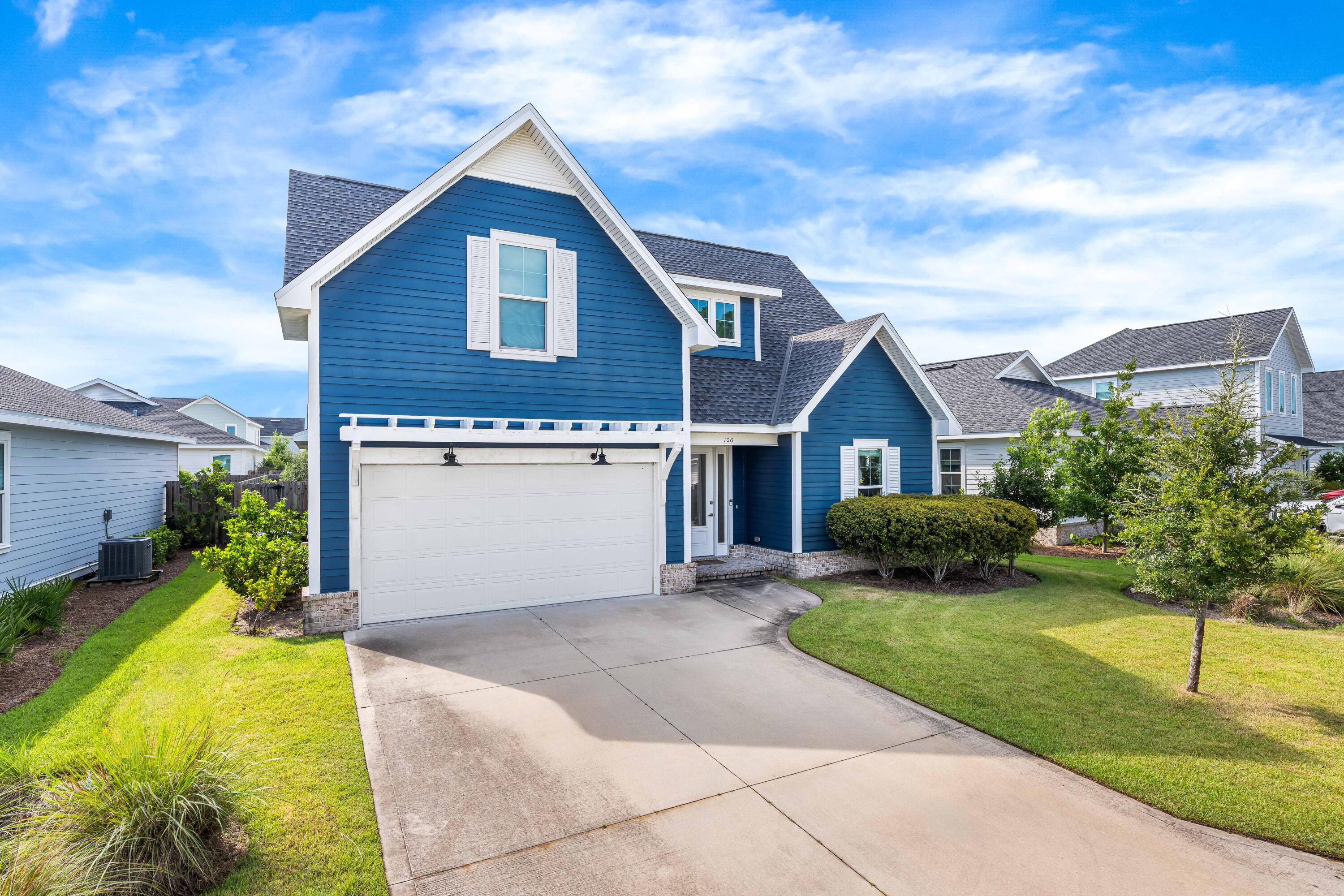 This two-story Draper Plan features 4 bedrooms, 3.5 bathrooms, a two-car garage, and a spacious back screened in porch. This open-concept layout offers 9' ceilings, luxury vinyl plank flooring throughout, quartz countertops in the kitchen and bathrooms, Bosch stainless steel appliances, and a Rinnai tankless water heater. Exterior highlights include heirloom brick, an irrigation system, and a gas stub for grilling. Located in the sought-after Watersound Origins community, residents enjoy access to premier amenities such as the Village Commons pool and fitness center, miles of scenic nature trails, dock access to Lake Powell, unlimited golf, and more.