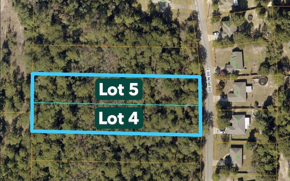 2 large lots totaling approximately 1.72 acres or 0.86 of an acre each. Ready for you to establish your new home & located less than 5 mins from town. Restrictions are minimal. Mobile homes, site built, or tiny homes allowed. No minimum sqft requirements. Zoned Urban Residential. This lot has a small creek/wetlands. *Flood Zone X on the front portion with a slight slope down to the creek/wetlands & Flood Zone A at the back. *Electric & city water at E Renoir Rd *Septic Required. *No Active HOA or assessment fees. Buyer needs to verify building codes, zoning regulations, wetlands & flood zones, etc., with proper local authorities to ensure the ability to utilize the property for intended use. Lots also available to be purchased separately if desired.