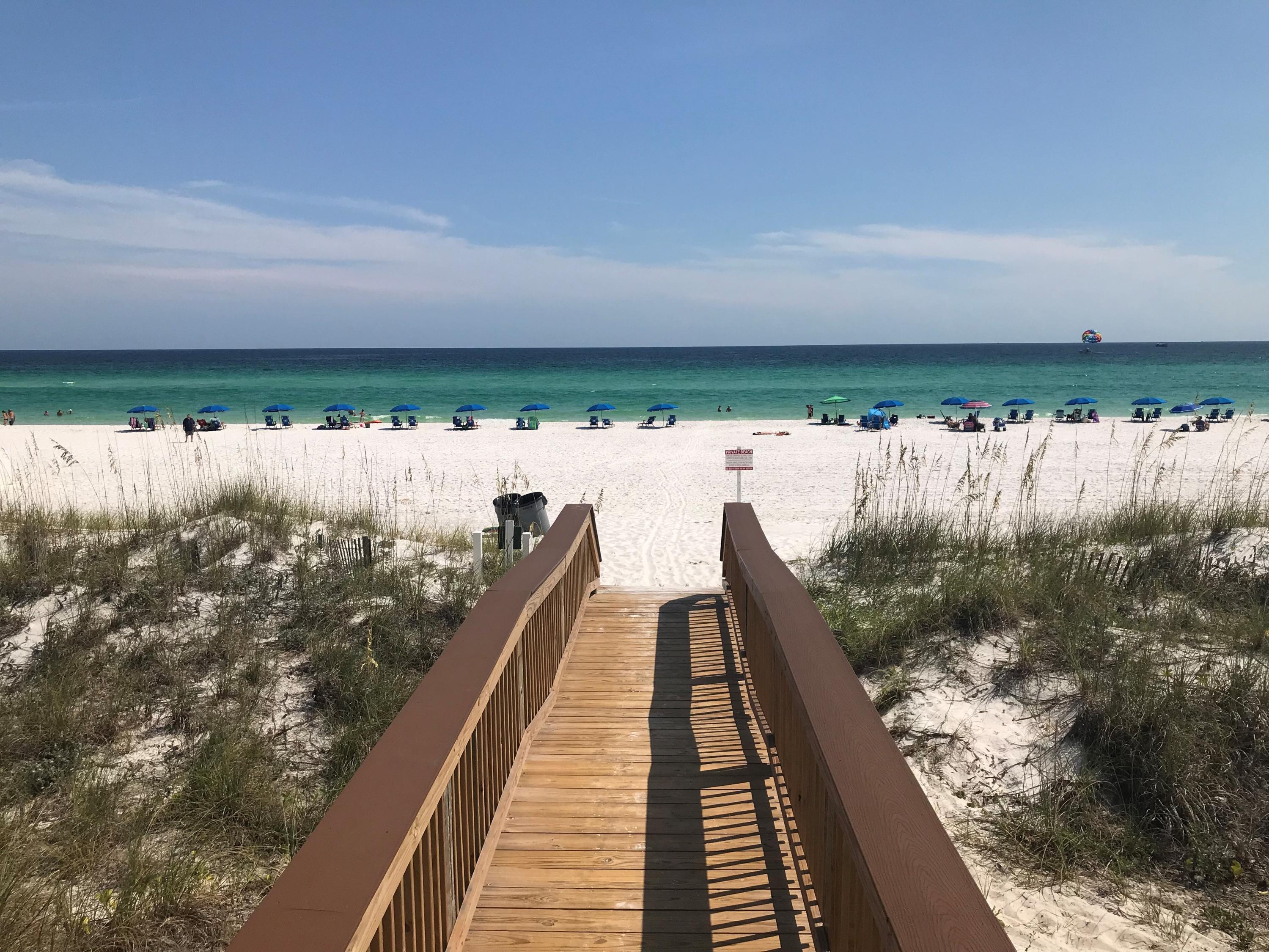 $30,000 PRICE IMPROVEMENT!Calling all BEACH LOVERS, INVESTORS and/or EMPTY NESTERS! Check out this PENTHOUSE condo at Cabana Club, offering AMAZING GULF VIEWS! This spacious 1,100 square foot 1 bedroom/1.5 bathroom unit is directly Gulf Front, and its large balcony overlooks a deep, wide, private gated beach and the beautiful emerald green waters of the Gulf of Mexico! This low-density property has only 30 condos, so this is one of the least crowded beaches in beautiful Crystal Beach.Unit 404 boasts an open floor plan and its' modern living space has panoramic views of the beach and the Gulf from the living room, the nicely updated kitchen, the dining area and the sturdy built in bunk beds. The unit sleeps six and the 1.5 bathrooms are oversized, and consist of two updated