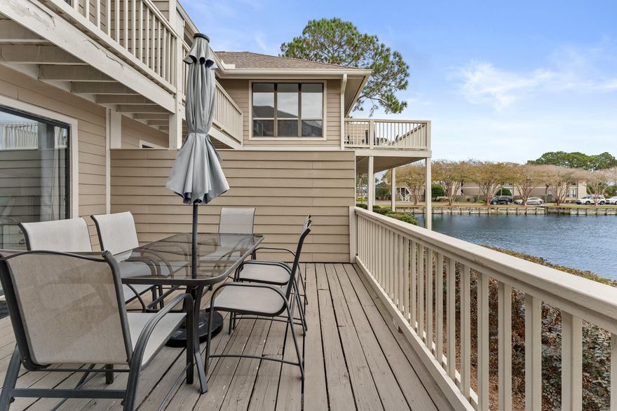 Coastal Luxury at its best in this spectacularily remodeled main floor condo with dramatic views overlooking the Links golf course, nearby lake and prolific wildlife. Ideally situated near the main gate and equally convenient to the Gulf of Mexico, Village of Baytowne Wharf or the nearby Grand Blvd. Offered turnkey ready and completely furnished to provide you with a vacation home or rental property. Sunshine galore in this south facing location.