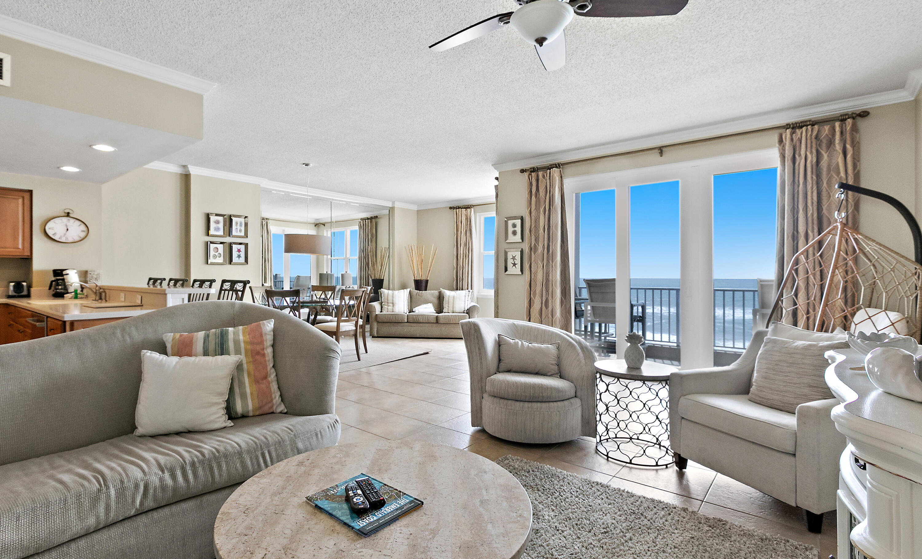 The lowest priced 5 Bedroom on the beach! Embrace the luxe beach lifestyle in this unique ''lock-out'' floor plan, allowing for an excellent rental opportunity. Unit 510 A-Side is a 3 Bedroom/2 Bathroom unit and the B-Side is a 2 Bedroom/2 Bathroom unit, both with full kitchens, private balconies, private living and dining areas, and washers and dryers in both units. With three separate Western facing balconies, year-round sunsets are guaranteed to please. Rental potential of over $160,000 annually. The Inn at Crystal Beach is a full-service luxury resort. The first floor houses a local favorite beachfront restaurant, 790 on the Gulf, and a private pool and hot tub. Gated covered garage parking for owners and guests only, and Unit 510 comes with 4 parking spaces.