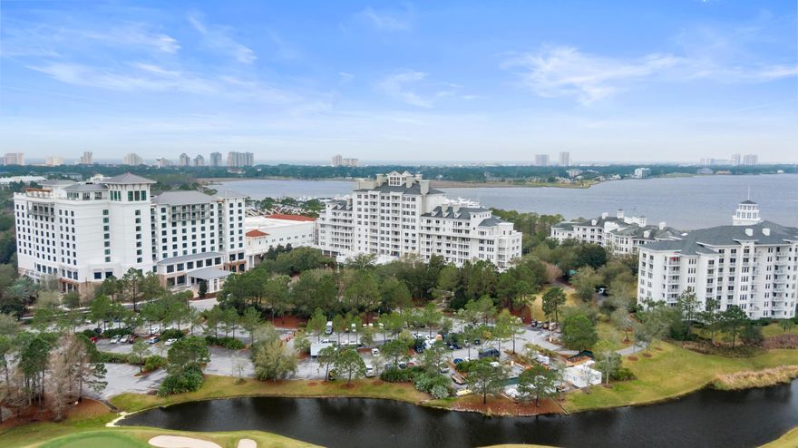 This fully furnished condo in Lasata features gorgeous bay views from the spacious balcony. The 3 BR, 3 BA condo has an open floor plan with 2 master suites, each with its own full bath and a third bedroom and bath as well.  The condo includes beautiful Travertine flooring throughout. Owners also have access to the private Solstice Club which offers outdoor seating and the best sunset views on the bay! New A/C in 2018, new Stove in 2019, new Garbage Disposal in 2019, new Dishwasher & Washer/Dryer in 2017.   The 2000 acre Sandestin resort  offers walking trails, biking, tennis, four swimming pools, four golf courses, full service marina, private beach, and fitness center and spa. Lasata is located in the Baytowne Wharf Village which features night life, restaurants, shops, and playground.