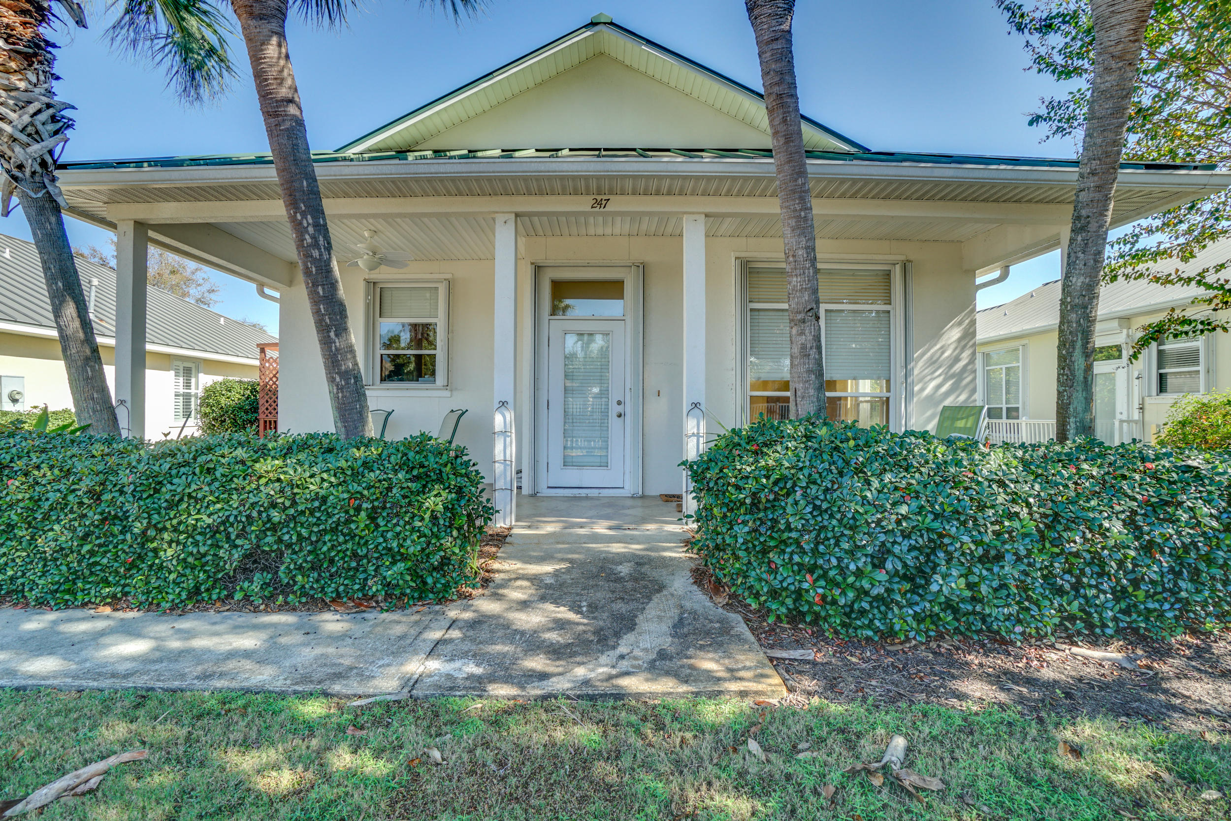Incredible Caribbean-style beach cottage, walking distance to the beach with 500 feet of private, deeded beach access. Maravilla is a gated community offering resort style amenities including 2 swimming pools, tennis courts, workout facility, and more. This spacious house has a terrific floor plan highlighted with an open kitchen and dining/living room area, with 3 BD, 2 BA this house has plenty of room to be a primary residence, a second home, or an investment property. The master bedroom features an en suite bathroom that includes a walk-in rain shower and double sink, with the two guest bedrooms sharing a common bath with tub/shower.