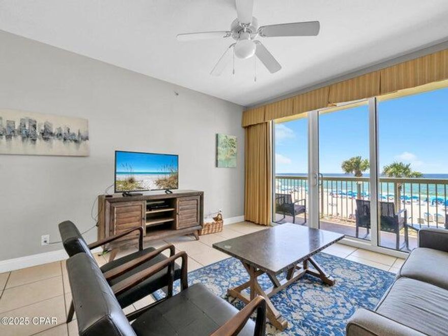 Best of the best in Calypso! Perfect 2nd floor elevation! Easy access to the beach and fantastic rental history! Raising the standard of beach living, this condo's coastal chic ambiance causes it to live like a beach house in the sky with endless ocean views. Enjoy living at what many believe is the best location in Panama City Beach. Super-efficient 2 Bed/2 Bath + Bunk floorplan lives and rents like a true 3 Bedroom and has a PRIME low floor location in the deluxe 23-story Gulf front complex. Open floor plan, 9' ceilings, and large sliding glass doors allow for fabulous Gulf and sunset views from balcony, living room, dining room, kitchen, & master suite providing the ultimate alfresco living and entertaining environment!