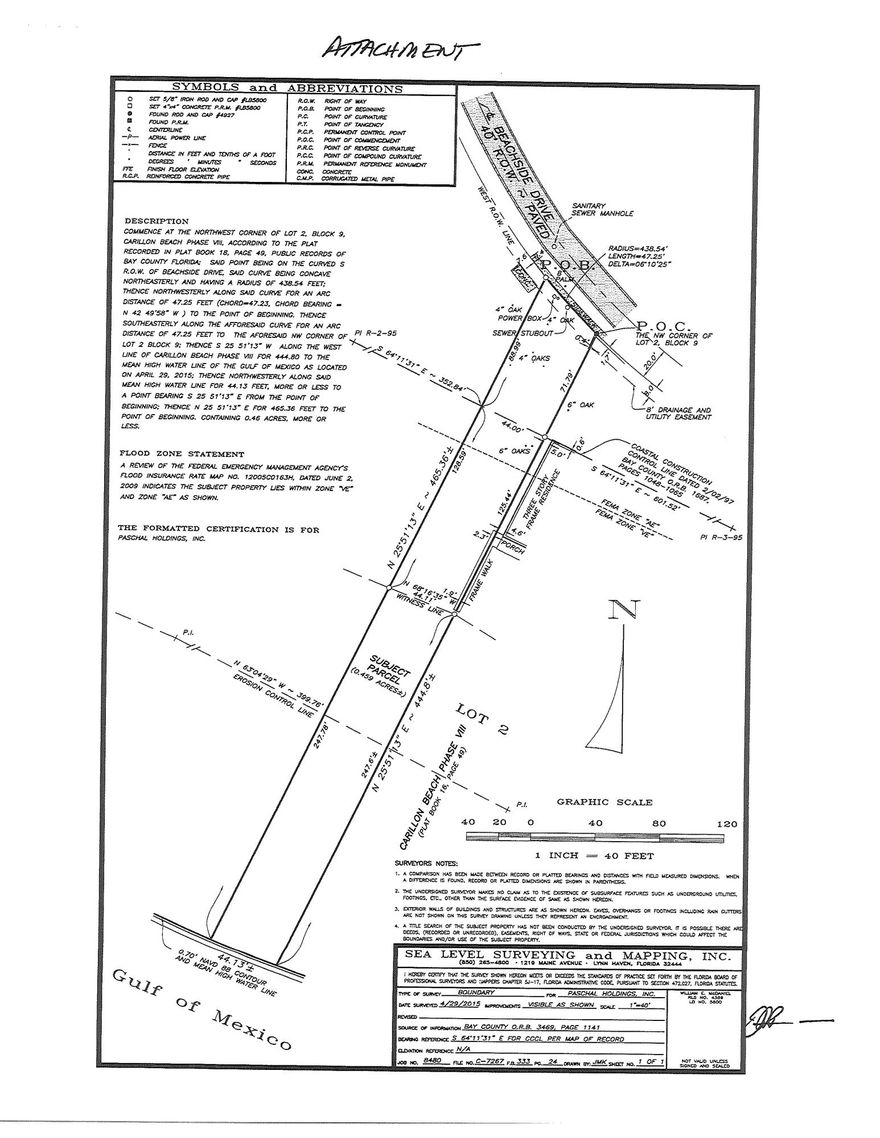 The West End of the gulf front properties in Carillon Beach are beingput on the market for sale, one homesite at a time, with a total of five. This is the first property and it has 44 linear feet on the Gulf of Mexico. This lot is exceptionally deep and will be allowed to have a house andguest house larger and taller than similar Carillon Beach lots. This lotwill be required to follow the Carillon Beach Covenants, Restrictionsand Design Code. Because of the size and height of this lot, the mainhouse and guest house will be able to be larger and taller than usual(62' instead of 55' from sea level to the peak of the roof). This lot isa great opportunity to build your dream beach home with spectacularviews of the Gulf of Mexico and Lake Powell.