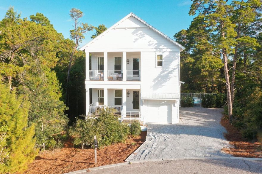 Tucked away on a quiet cul-de-sac on the west end of 30A, this custom-built two-story beach home offers the perfect blend of coastal elegance, privacy, and investment potential. Located in highly desirable, non-HOA community of Hidden Highlands and completed in 2022, the luxe beach home is surrounded by mature trees, creating a peaceful, serene setting and located just a short 3-5 minute walk, golf cart or bike ride to from multiple beach access points along 30A. Designed with refined, coastal finishes, the home features 10-foot ceilings, custom shiplap detailing, and an open, airy layout with two spacious living areas--one on each floor. With four bedrooms, four and a half baths, and a dedicated bunk room, there's plenty of space for families and guests to spread out in style. Three expansive porches, including two on the front of the home and a private poolside deck, invite effortless indoor-outdoor living, Out back, a custom private pool with a unique water feature is framed by lush landscaping and ample deck space for lounging or entertaining. Whether you're searching for a full-time residence, a second home, or a proven short-term rental, this property deliverswith over $142K in rental income in 2024 and $125K+ already booked for 2025.With no HOA restrictions, this turnkey, income-producing vacation retreat offers maximum flexibility. Whether you're looking to diversify your investment portfolio or purchase a legacy home for your family to enjoy, 213 Spotted Dolphin is a rare opportunity for both personal enjoyment and portfolio growth with the opportunity to enjoy all the charm of the Emerald Coast right outside your door. 
