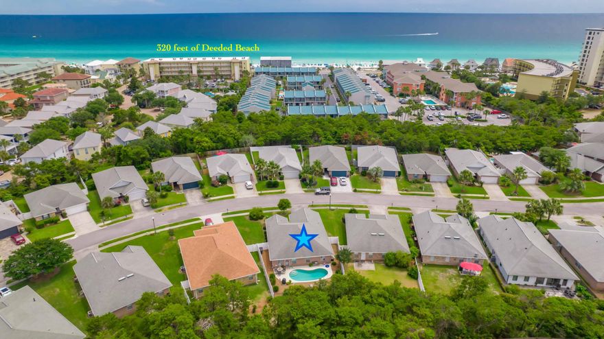 Beachside Gated Community with 320' of Private Deeded Beach. 4 bed, 2 bath home with Swimming Pool. Short distance from Beach. Split bedroom open floor plan with travertine floors & vaulted ceiling in living/dining areas. Kitchen has white Cabinets with Granite countertops, bar, stainless steel appliances & pantry. Private Master Suite has large walk in closet & ensuite bath with dual vanities, Garden Tub & linen closet. 3 Guest Bedrooms share a full bath. Laundry Room. 2 Car Garage. Swimming Pool & fenced yard back up to wooded Preserve for added Privacy. Paradise Retreat Gated Community has convenient North & South Entrance Gates & 320' of Private Beach.