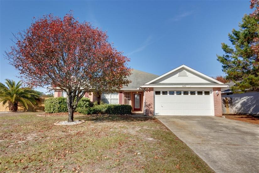 4 Bedroom, 2 Bathroom in Santa Rosa County, 1/3 of mile from the Sound. Neighborhood has a dock for enjoying sunsets and crabbing. Two car garage, brick front and vinyl siding. Corner-lot home with tiled common-areas, fenced yard with boat/camper parking, spacious toolshed and covered patio with hot tub hookup.
