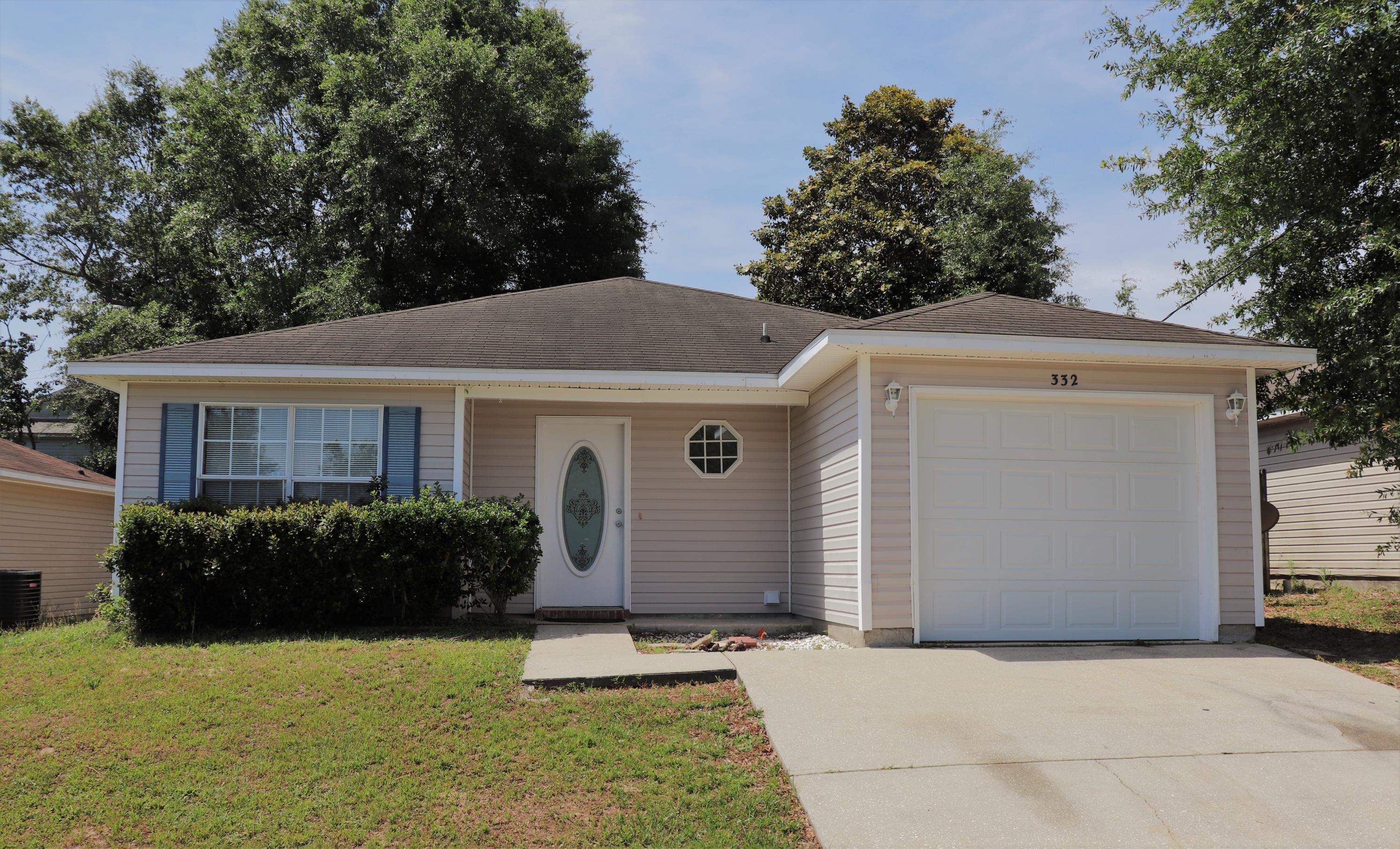 Freshly painted and brand new carpet! This move in ready split bedroom home is located south of I-10, with easy access to Hwy 85! Open floor plan features a large Eat-In Kitchen with lots of counter space, cabinets, and pantry. Plenty of room to add kitchen island. Master Bedroom is located off of the Kitchen while Master Bath has double vanities and a large walk-in closet. Just off of Foyer is the interior Laundry Room with storage closet, and Garage features workspace and cabinets. Privacy fenced back yard features beautiful mature Magnolia tree. Yard building located on side of home is great for lawn equipment and outdoor storage!