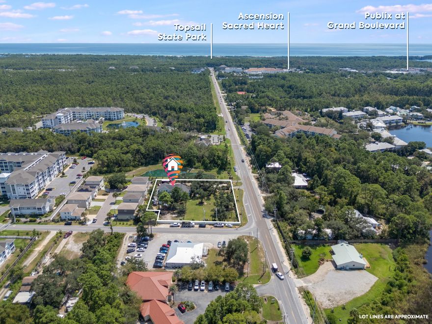 Residential and commercial! Welcome to your private home oasis, future development, or vacation rental! Featuring a one-of-a-kind, 1-acre retreat surrounded by beautiful mature landscaping, and completely remodeled head to toe. This stunning coastal-inspired property offers an endless amount of versatility for a future home owner, investor, and/or developer. The property is comprised of a 1-acre parcel, with over $25k worth of trees, and landscaping upgrades, 700 feet of fencing, an electronic entry gate, and a secondary driveway gate, along with a barn, lovely gardens and spacious yard. Stepping in, you will find top-tier craftsmanship and thoughtfully chosen finishes throughout, including beautiful Brazilian plank tile across the home and shiplap-accented walls in the main living areas The kitchen is a true showpiece, featuring a lovely dining room tucked away with beautiful views of the lush gardens, high-end Bosch appliances, a gas range, quartz countertops, and a backsplash that perfectly complements the home's palette, as well as a built-in wet bar, and wine cooler. Spa-inspired bathrooms include designer tile selections for the showers and tubs, blending sophistication with comfort. Custom shelving in the laundry room with built-ins that make even the messiest of areas beautiful and organized. Featuring a bonus room that can function as a 4th bedroom, home office, game-room, or studio apartment (photos of bonus room furnishings are virtual renderings).

Additional upgrades include: a tankless water heater, newer roof, newer HVAC, Sunbrella patio shade, hard-wired hot tub with custom pad (valued around $10k), barn/shed. Home is being sold AS-IS with all appliances included, and all furnishings are even negotiable as well. 

Perfectly located less than half a mile from Sacred Heart Hospital and just minutes from Grand Boulevard's premier shopping, dining, and entertainment, the home also offers quick access to the world-class beaches of South Walton, making this property the ideal location! The zoning is Neighborhood Infill Zone, and allows for residential densities between 2 and 8 dwelling units per acre, depending on compatibility criteria, giving this property the potential and versatility to be a smaller development. No HOA as well, which provides even less restrictions for future use!

Rarely does a property of this size and scope become available in Santa Rosa Beach. Don't miss the opportunity! This is more than just a single family home, it's a lifestyle, and chance to own something very special! Come experience it for yourself and make it yours. 