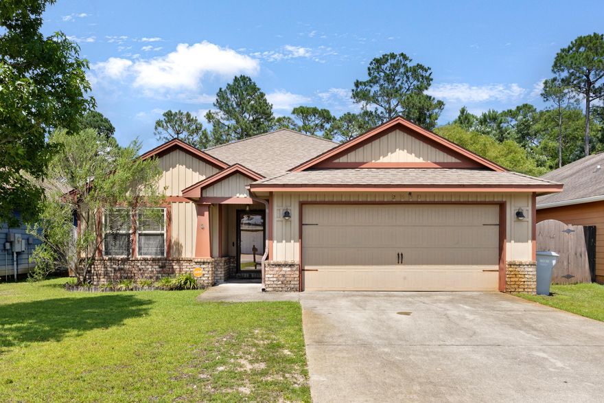 Convenient to Hurlburt and the beach!! This gorgeous 3-beds/2 baths, move-in ready home, features an open floor plan and boasts expansive living areas, flow-through living/dining area. The inviting interior features brand-new 2023 luxury vinyl floors in the living room and bedrooms and tile floors in the kitchen, dining room and bathrooms. The spacious kitchen includes stainless-steel appliances, granite countertops, breakfast bar, and beautiful cabinets. All kitchen appliances, the mantel in the living room, plus the washer and dryer, all convey! Natural lighting creates the perfect ambiance in the main bedroom that boasts an ensuite bathroom, walk-in closet and tranquil backyard views.  (Read Supplement for More info.) The main bathroom includes double sinks, tub, granite countertops and tiled flooring. Window treatments and ceiling fans  throughout the entire home.  Host an alfresco party in the beautifully maintained, fenced backyard, which also features a nice sized porch and irrigation system and 30 yr high definition Dimensional Shingles.  
An ideal spot for easy summer living. Ideally positioned in a family-friendly neighborhood and set in a highly rated school district. Contact us today to arrange a showing!!