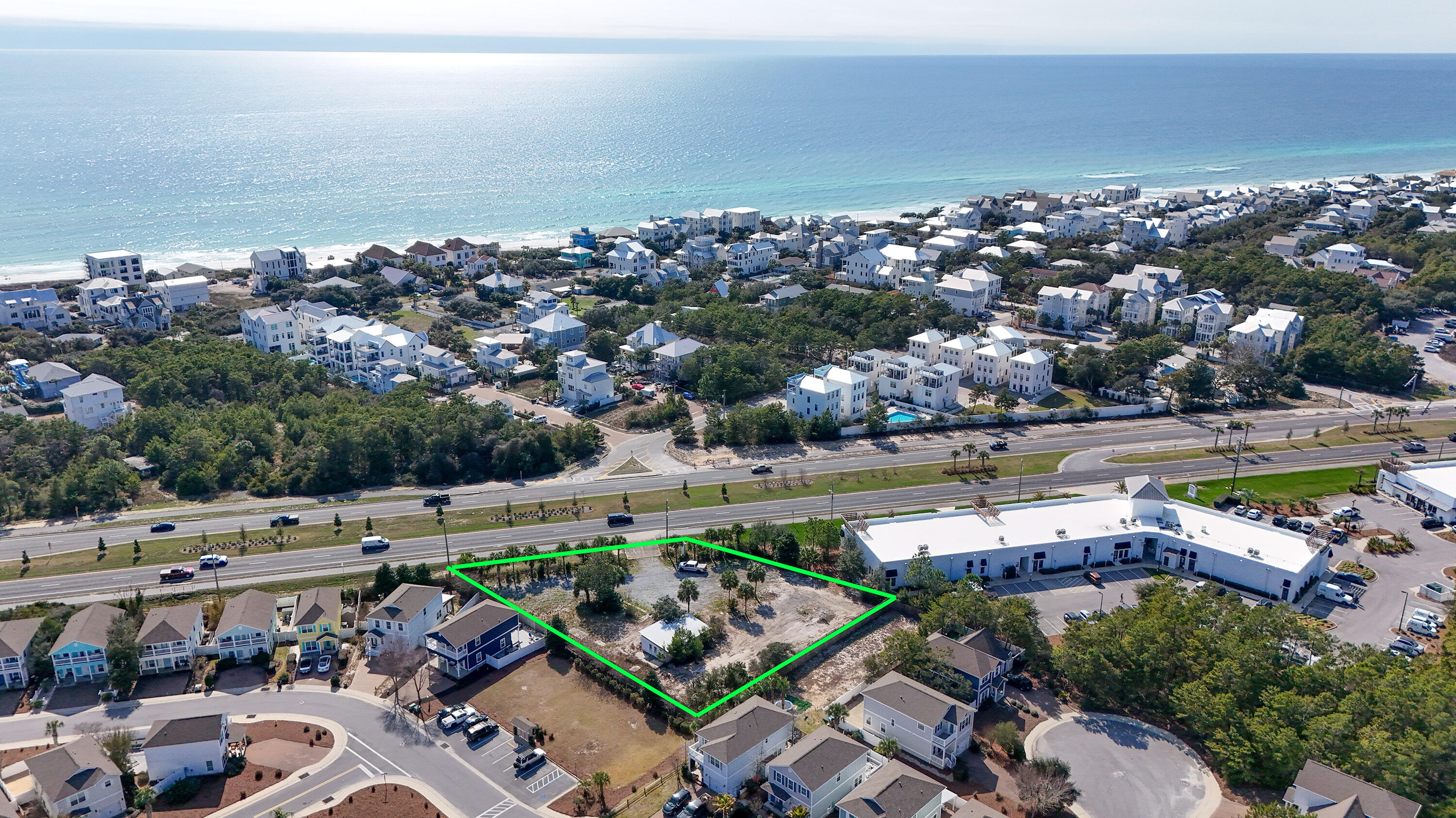 INVESTORS, DEVELOPERS BUSINESS OWNERS.  This unique parcel has recently been cleared for your inspection. Vacant Land with 194 feet of frontage on Hwy 98 in Inlet Beach. This superb location is just steps from 30 Avenue with quality restaurants & shopping.  This is .65 of an acre and there is no HOA.  The new 'underpass' near the Donut Hole offers walking access to 30A, additional restaurants, Rosemary Beach and the beautiful white sand beaches of South Walton that are within easy walking distance. This property has a Future Land Use (FLU) of Neighborhood Infill/ Neighborhood Commercial on the Inlet Beach Neighborhood Plan. Great location with tremendous visibility.  Traffic Count is approximately 26,000 as of 2023. This location is perfect for retail, professional businesses, restaurants, and others.  Don't miss this opportunity to have one of the few remaining parcels in this fast-developing area of Walton County.