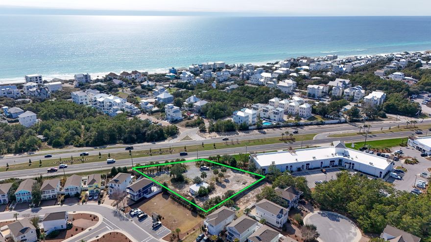 INVESTORS, DEVELOPERS BUSINESS OWNERS.  This unique parcel has recently been cleared for your inspection. Vacant Land with 194 feet of frontage on Hwy 98 in Inlet Beach. This superb location is just steps from 30 Avenue with quality restaurants & shopping.  This is .65 of an acre and there is no HOA.  The new 'underpass' near the Donut Hole offers walking access to 30A, additional restaurants, Rosemary Beach and the beautiful white sand beaches of South Walton that are within easy walking distance. This property has a Future Land Use (FLU) of Neighborhood Infill/ Neighborhood Commercial on the Inlet Beach Neighborhood Plan. Great location with tremendous visibility.  Traffic Count is approximately 26,000 as of 2023. This location is perfect for retail, professional businesses, restaurants, and others.  Don't miss this opportunity to have one of the few remaining parcels in this fast-developing area of Walton County.