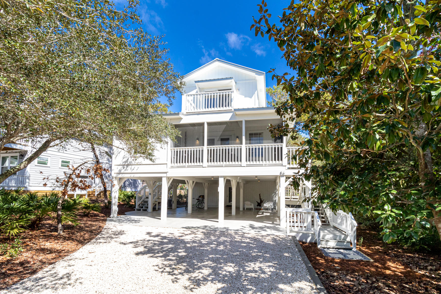 This adorable 3 bedroom coastal retreat in Dune Allen was recently renovated giving it a fresh coastal farmhouse feel, and new, well... almost everything! The open concept main living area received a total facelift is now perfect for entertaining. Updates include new plumbing throughout, new roof and hot water heater all new appliances, countertops and flooring. You'll find updated lighting, fresh paint inside and out, and updated baths! The home has been outfitted with beautiful furnishings and decor that will convey with the home. Built on pilings, the large area under the home could be converted into additional living or garage space. 86 Crescent Rd is situated on an oversized private lot with plenty of room for a pool and no HOA dues! Bike to the beach or Stinky's Fish Camp!