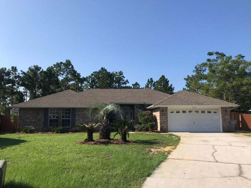 Beautiful and clean 4BR home ready for you and your family.  This bright and spacious home is conveniently located to military bases and the entire Emerald Coast but tucked away on a quiet cul-de-sac.  The home has just been painted and has brand-new carpet.  Floorplan features an enormous kitchen, large pantry/laundry room, office, dining room and 4 large bedrooms.  Plenty of space for your family to enjoy.