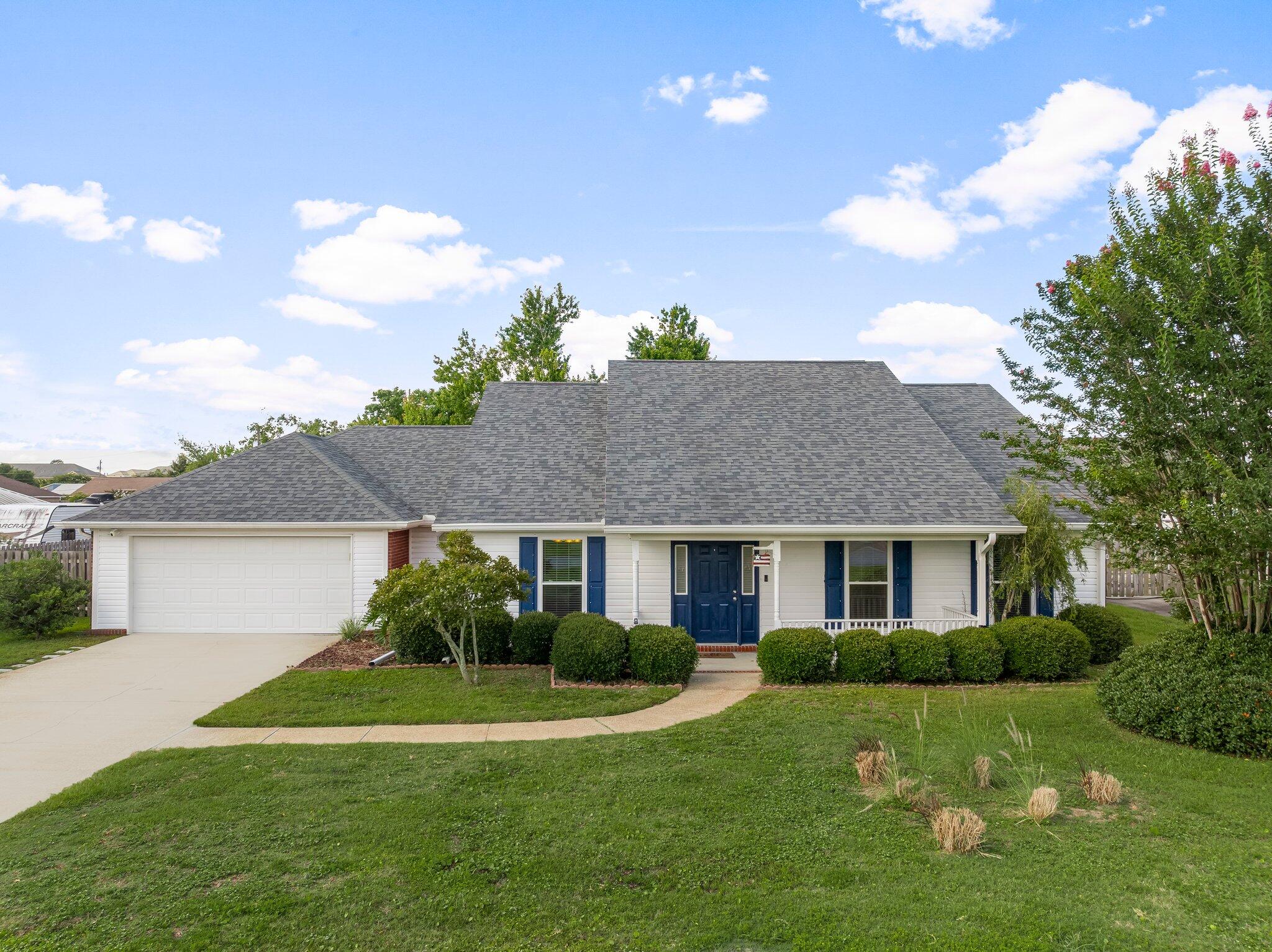 Welcome to 3177 Wood Valley, a beautifully remodeled home offering 3 bedrooms, 2.5 bathrooms, and two versatile flex spaces perfect for a dining area and home office. Upon entry, you're greeted by a spacious living room with vaulted ceilings and a cozy wood-burning fireplace, creating a warm and inviting atmosphere. The updated kitchen showcases quartz countertops, stainless steel appliances, white, soft-close cabinetry, and a classic white subway tile backsplash.Just off the kitchen is a conveniently located half bath, ideal for guests. Quartz countertops and upgraded cabinetry continue in both the primary and guest bathrooms. The laundry room, located near the kitchen, features custom shelving for added storage, and the washer and dryer will convey with the home. The primary suite is a private retreat overlooking the backyard, complete with an updated ensuite bathroom featuring a soaking tub, walk-in tiled shower, and a spacious walk-in closet.
Additional improvements include a newer interior HVAC unit (2019), exterior unit (2018), water heater, luxury vinyl plank flooring throughout, and a roof replaced in November 2018.
Outdoor living is just as impressive with a large 42' x 9' covered patio and a fully fenced backyard, offering privacy and space to relax or entertain. A 12' x 20' shed provides ample storage for tools and lawn equipment. This home also includes storm shutters, a two-car garage with custom storage, and an oversized driveway.
With no HOA and situated on a generous .28-acre lot, this home offers both freedom and convenience. Located close to dining, shopping, and within walking distance to Dollar General, it's the perfect blend of comfort and accessibility. Schedule your private showing today.
