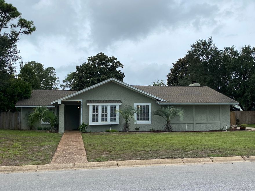 Wow! This is it! Beautiful home not far from the beach and all amenities!? Look no further! Well designed 3 bed, 2 bath house is gorgeous inside and out. Perfect desirable tile flooring throughout the home, French glass doors elegantly adorn Den/music room! High vaulted ceilings in the family room give space and feature a fireplace and sliding glass doors to the pool! Splash in your large refreshing private pool. The kitchen boasts a gas cooking top and plenty of cabinets space! Master bedroom features a glass block wall window, and well appointed master bath, with its own entrance to the pool area!  Park in spacious double garage! Call or text today to see this Gem yourself.