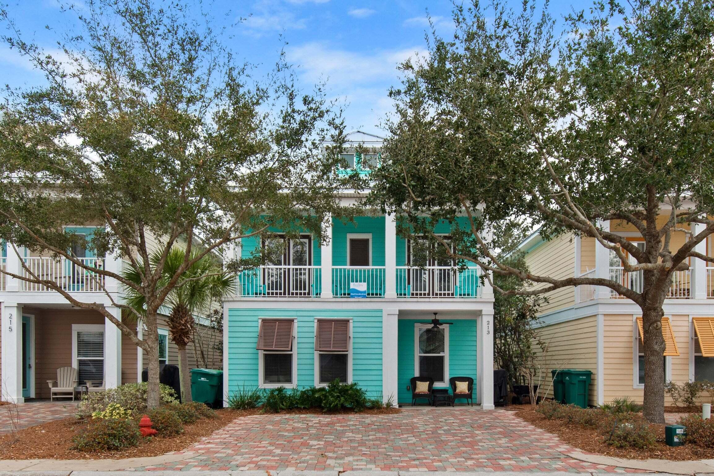 The home features many upgrades including the beautiful granite countertops, tile backsplash, climate controlled attic, and extra storage closets. It is being sold fully furnished. A lot of thought was put into this home, including the 2 living areas, 2 Primary suites, Covered porches and 2 laundry areas. The Villages of Crystal Beach boasts a resort lifestyle offering a huge pool with waterfall features, Hot tub, gated entry and complimentary transit to the beach in peak seasons. Rentals in this community for a home like this one brings in up to $95,000 annual rent. Location is one of the key features of this community, being so close to the beach, shopping, dining, golf, and tons of entertainment. Flood Zone X