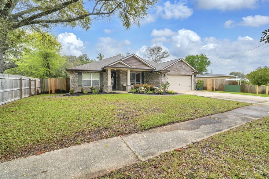 STEP INTO A LIFESTYLE OF SPACE, STYLE & COMFORT.  Built in 2019, this beautifully designed 4 BR 3 BA Home offers the perfect blend of modern living & everyday ease--set on a large, fenced, private backyard ideal for relaxing, playing & entertaining. At the heart of the home, an expansive open floor plan creates a natural gathering space where the GIANT living rm w/ its tray ceiling & custom bar area--flows seamlessly into the stunning kitchen designed to impress. Featuring a large granite eating bar, SS appliances & recessed lighting, this kitchen is as functional as it is inviting. Just beyond, an airy room w/high tray ceiling adds a touch of elegance for a dining room or office area. The thoughtfully designed split floor plan delivers exceptional privacy highlighted by a truly oversized primary suite complete with a tray ceiling & room to unwind. The en suite bath offers a spa-like retreat w/dual vanities, a large soaking tub, walk-in shower & spacious walk-in closet. Two add'l BR's are tucked into their own private wing w/ a shared full bath-- perfect for family or guests--- while the 4th BR & 3rd BA are positioned in a separate wing, ideal for visitors, a home office, or multi-generational living. 
 
Throughout the home, durable LVP flooring provides both style & low-maintenance living. Built with quality and long term reliability in mind, this home features PEX plumbing, double-pane tilt windows, and a 6-year-old roof and HVAC system. The irrigation system runs on a well, keeping your lawn lush without the added cost or iron concerns.

Located in the heart of Fort Walton Beach, schools, shopping and both bases are close by.  This is more than just a home--it's a place to live fully, entertain effortlessly, and enjoy the lifestyle you've been looking for.