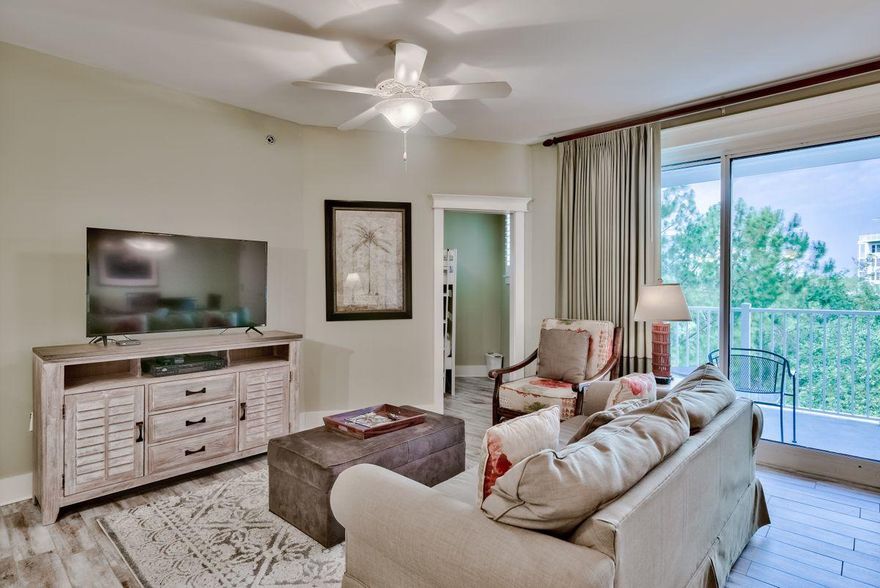 This spacious one bedroom two bath condominium is located in Lasata in the heart of The Village of Baytowne Wharf at Sandestin Golf & Beach Resort. This unique floor plan includes a bonus bunk room that provides extra space for your family and friends. This conveys fully furnished in today's coastal decor and has wood look porcelain plank tiles throughout for ease of maintenance. Enjoy expansive views of the Grand Gardens and pool area from your top floor balcony. Washer and Dryer are conveniently located just off the kitchen. Lasata owners have access to the private Solstice Club with its kitchen and living area and a beautiful deck for relaxing and enjoying sunsets over the Choctawhatchee Bay. Come enjoy all the amenities that Sandestin Golf and Beach Resort has to offer - a 2400 acre resort with the most beautiful white sand beach, four championship golf courses, a world class tennis complex with 15 tennis courts and marina, too. The Village of Baytowne Wharf provides shopping, dining, family entertainment and nightlife for everything you do when you are not at the beach.
