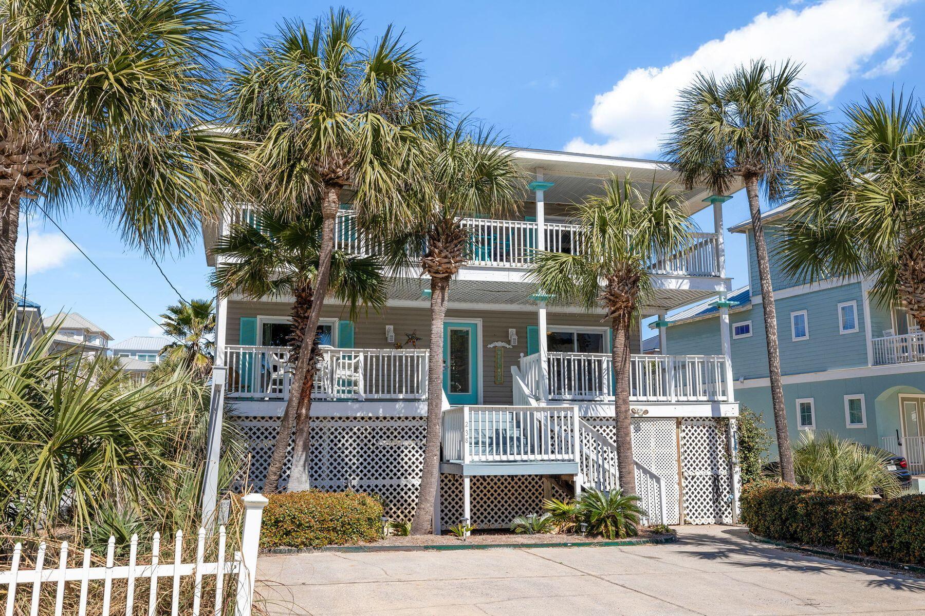 Imagine waking up to the sound of the waves and stepping onto your deck to soak in panoramic Gulf views only one tier back from Gulf Front! This charming 4-bedroom beach home in Miramar Beach offers the quintessential Florida lifestyle, complete with a private pool and the freedom of no HOA. A new roof was installed in 2021 and new HVAC in 2019. Just steps from the pristine white sand, this coastal retreat is designed for relaxation and entertainment. Spend your days lounging by the pool in your private backyard oasis, grilling up fresh catches, or exploring the nearby beaches. Multiple decks provide ample space for enjoying the salty air and breathtaking sunsets. Inside, the open kitchen and living room create the perfect space for gatherings and space to stretch out and enjoy. The beautiful beach access is very close by within only a few steps. This home has been a successful rental income producing property and is currently being enjoyed as a second home selling fully furnished with a list of personal exclusions and ready to relax and enjoy! 2021 Gross Rental History is $112,495 and 2022 Gross Rental History is $100,409. Experience the luxury shopping and dining at Grand Boulevard, located just minutes from this home located in the Sandestin Golf and Beach Resort, along with a variety of shops, restaurants, and activities surrounding this beautiful beach property. Whether you're visiting the local arcade, catching the latest show at Grand Boulevard's theater, or participating in one of the many annual events in the area, there's something fun for everyone to enjoy! This home is being sold furnished with a list of personal exclusions. All room dimensions and square footage are approximate and should be verified by the buyer.