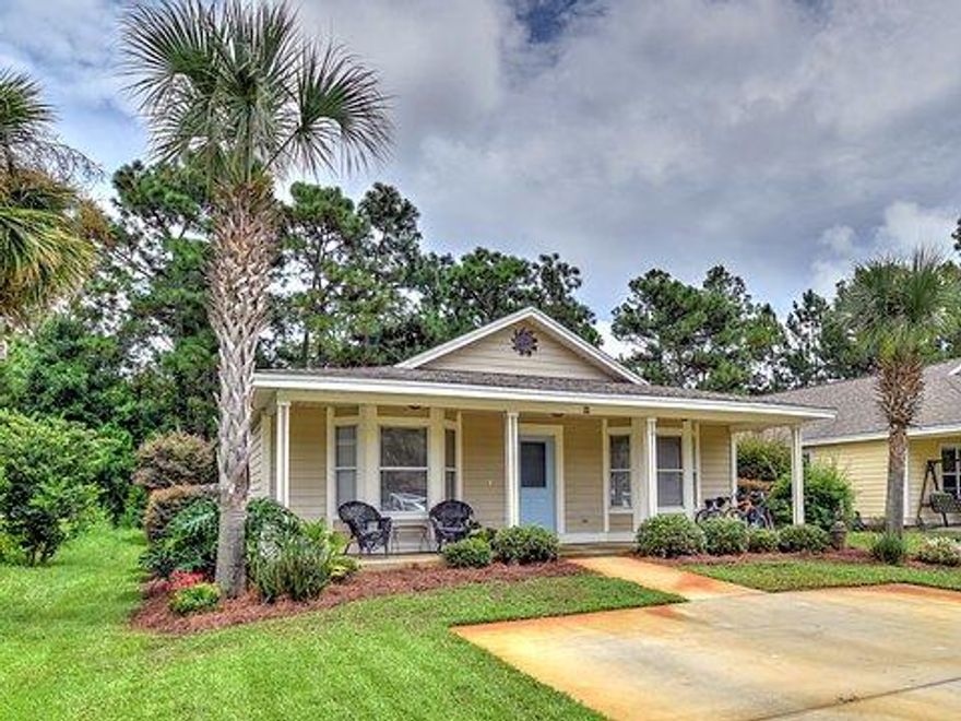 Welcome to this adorable beach cottage with 1452 square feet of living space and just a mile and a half to the beach and 30-A and a few blocks to the boat ramp and Cessna Landing.When you enter, you'll be delighted at the size of the living area with wood floors and the kitchen eating area to the left with a breakfast bar. The laundry room has plenty of cabinets for storage and there's even enough room for another refrigerator or freezer.Down the hallway you will find 2 guest rooms, a full bath and a large master bedroom and a lovely master bath with double vanities.You're sure to be delighted when you step out the back door to a screened lanai.Out the screen door is sure to be 5 o'clock somewhere with its 95'' Charmglow gas grill and built in refrigerator perfect for fabulous