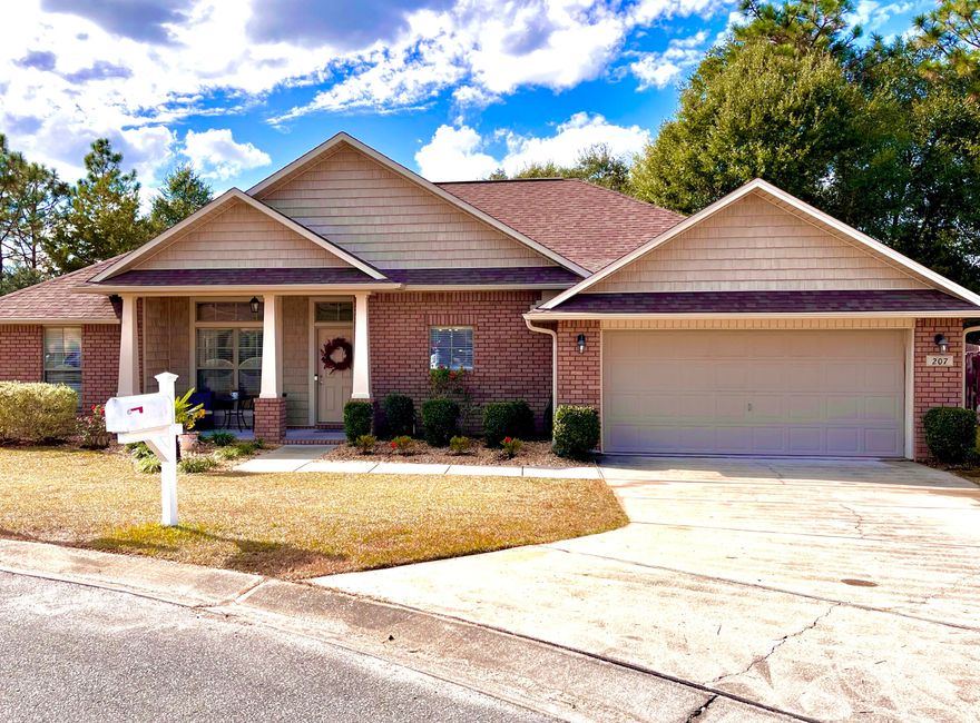 Beautiful home located in a CUL-DE-SAC on a LEVEL LOT, includes the following features: *3 Bedrooms / 2 Full Baths * All brick exterior * 30-year dimensional shingles * Fully Sodded Yard with Sprinkler System * 5/8'' Sheetrock in all ceilings * Fabric Shield Storm Protection * Energy Efficient Heat Pump * Arched windows * 2-car attached Garage with Garage Door Opener * Custom Pool and landscaped back yard.Fox Valley subdivision, with easy access to 7th Special Forces Group, Eglin Air Force Base, Duke Field, Interstate 10, and Hwy 90.