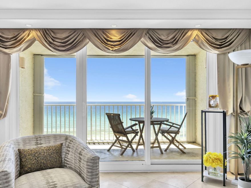 RARE! IMMACULATE renovated 2br/2ba Penthouse residence in RENTAL RESTRICTED Grand Mariner condo in the heart of downtown Destin. Value at only $769K!  The ultimate in quiet, privacy & comfort in this premier uncrowded gated community-ideal for true 2nd home/family legacy or primary beach living. C703 Grand Mariner offers the best view in the house! Relax and enjoy awe inspiring vistas of sugar white sands & sparkling emerald waters from foyer, Kitchen, LR and MBR too! Travertine tiled LR&Kitchen w/new carpet in BRs. Renovated gourmet kitchen is spacious w/lots of cabinetry, GoldenEagle granite & recessed lighting. Laundry closet. Stunning views from kitchen, LR & gulf-front Master suite. Private Gulffront balcony has new upgraded hurricane shutters. Hall 2nd bath leads to spacious GBR. Master BR with en suite bath is GULF-FRONT with stunning views and flowing natural light from floor to ceiling windows. You'll appreciate all the "extras" in C703 including elegant plantation shutters in both BRs, NEW $19K master bath remodel, new door lock, new kitchen faucet and more! Quality stainless steel appliance package includes Kitchen Aide side by side refrigerator; Jenn-Aire ceramic cooktop, Bosch dishwasher, GE Microwave. Bonus private storage room outside by front door. Listed Unfurnished. Grand Mariner condo offers gated entry, community room, gulf-front pool with large sundeck and bathrooms; fitness center, gated boardwalk w/shower, 2 elevators and onsite mgt. office. Located on 98 directly across from The Track, Morgan Sport Complex and within easy access to entertainment, dining, Destin Airport and all area activities. Walmart is just a few miles away.  Owner pets allowed only. Unit is owner occupied-appointment required. C703 Grand Mariner is your ideal next beach home!