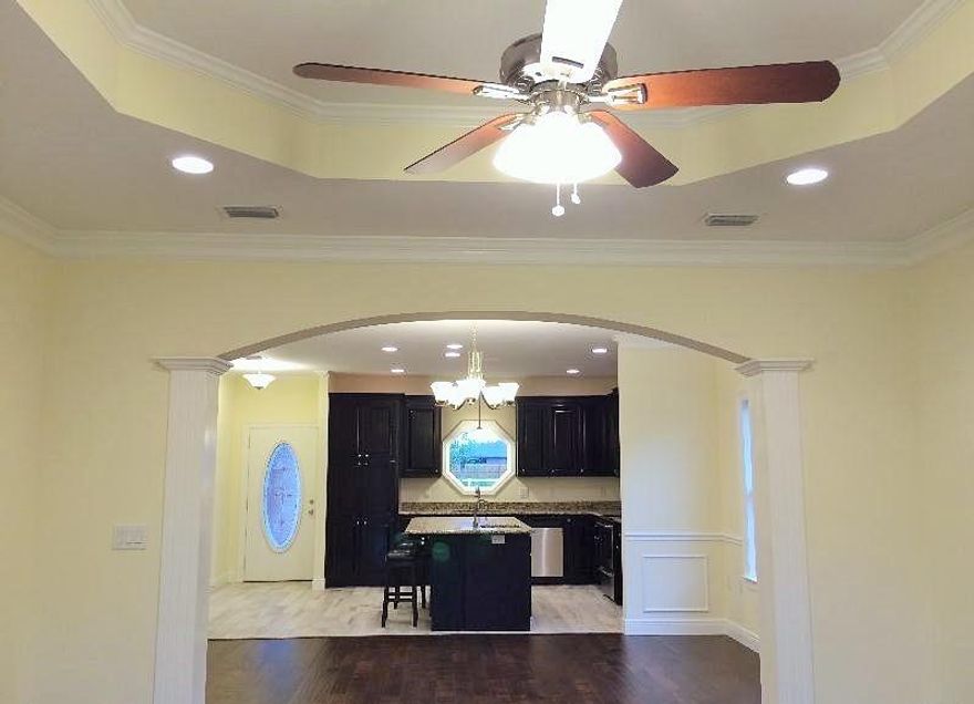 Great Location.. Convenient to Hurlburt Field and just 1 mile from Beautiful Navarre Beach. New Earth-Cents Certified Custom home (R 50 in attic; R 30 in walls) Huge covered porches in back and front. Many extras inside that are not typical such as interior panel doors, fiberglass-jam exterior doors, recessed lighting, cushion close drawers & cabinets, high ceilings (9-10 foot) Granite counter tops in Kitchen and bathrooms. Arches throughout for a more distinctive look! Both Master Bedroom and Master Bath have walk-in closets.Real tile shower,a garden tub and double vanities. Tile in wet areas; Carpet in bedrooms Common areas hardwood.Foam Seal insulation in attic. 14 Seer Heat Pump. Low E Windows. Ready to move in by end of July!!