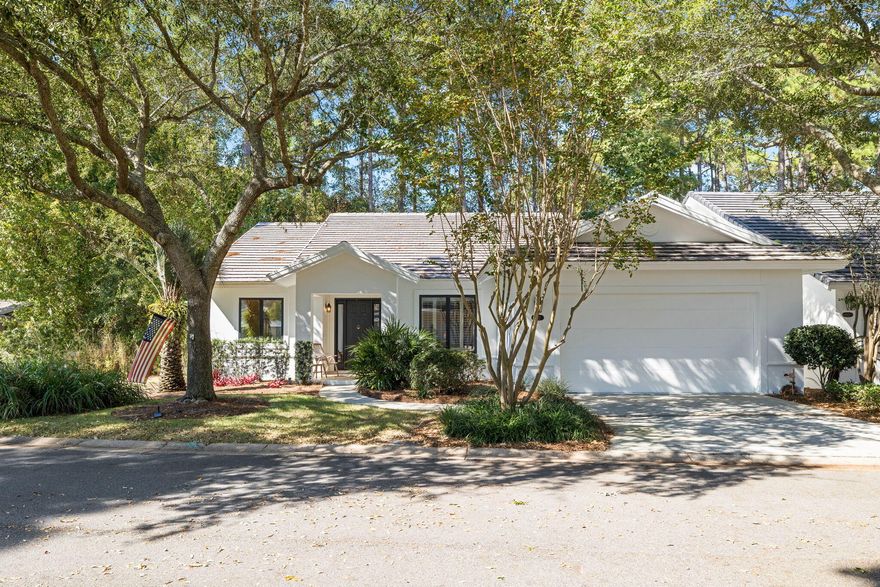 Perfectly positioned in the serene and sought-after enclave of St. Andrews within Sandestin Golf & Beach Resort, this charming single-level home offers timeless comfort and a peaceful retreat surrounded by nature. Nestled along a lush nature preserve with a gentle creek and stone waterfall with pond feature, the setting is truly one-of-a-kind, offering the rare privacy and tranquility so many seek within the resort's gates.Beautifully crafted with a timeless layout and solid construction, the home combines thoughtful function with inviting spaces and abundant natural light. The split floor plan creates ideal separation, with each bedroom offering its own bath for privacy and convenience.Step outside to the large, screened lanai and wooden deck, both perfectly positioned to take in the peaceful sights and sounds of the surrounding preserve. It's the kind of setting that invites slow mornings with coffee, quiet afternoons with a book, and peaceful evenings surrounded by nature. Few settings within the resort feel as private and restorative, where the only sounds are the rustling trees and the soft flow of water just beyond the lanai.

Inside, the home reveals a light-filled and inviting layout that balances comfort with function. The open flow between the living, dining, and kitchen areas creates an ideal setting for both everyday living and effortless entertaining. Custom built-ins add architectural charm to the living area, while the dining space overlooks the backyard preserve and can easily transition from dining room to home theater, just as the current owners have enjoyed. The kitchen features granite countertops and natural cork flooring, unique touches that speak to the home's character and potential. Each bedroom is thoughtfully positioned for privacy, with each having access to its own bath, reflecting the home's well-designed and harmonious floor plan. The third bedroom, featuring custom-built bunks, provides flexible use as a guest room, office, or creative multi-purpose space, adaptable to any lifestyle.

Sandestin residents enjoy abundant amenities, including 5-Star golf courses, tennis and pickleball, biking and hiking trails, a 210-slip full-service marina, and the vibrant Baytowne Wharf for dining, activities, and shopping. The ever-growing Grand Boulevard Town Center, featuring Emeril's and other great restaurants, retail shopping, Starbucks, a movie theater, and Publix Grocery, is a short golf-cart ride away.

Solidly built, beautifully situated, and ready to be reimagined, this home represents a rare opportunity to create your own private haven within Sandestin's most tranquil neighborhood.