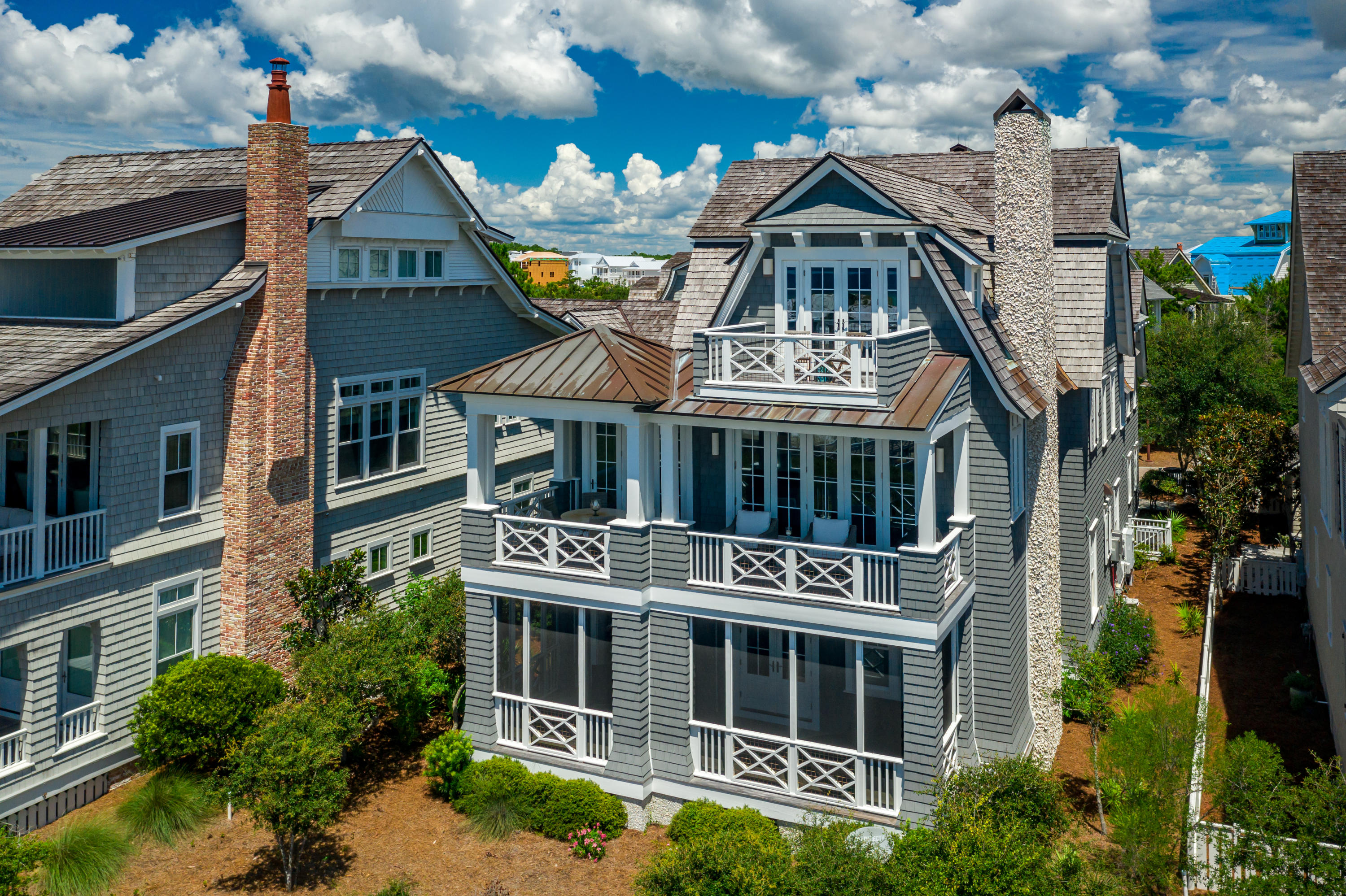 Dramatic back drops and superior architecture combine to deliver a stunning waterfront home in Watersound Beach. This home truly defines life along Florida's Emerald Coast, with mesmerizing views of the Gulf of Mexico from ALL three floors and over 4,000 square feet of living space. With architecture by T.S. Adams, construction by Davis Dunn Construction and interiors by Bohlert Massey Interiors, every inch of this home has been elegantly designed for a relaxing coastal lifestyle. Luxury features include your own private elevator, zero entry steam showers, a gourmet kitchen and an oversized butler's pantry, a huge climate-controlled wine cellar, Pecky cypress beamed ceilings, European white oak flooring and Calcutta gold marble counters.