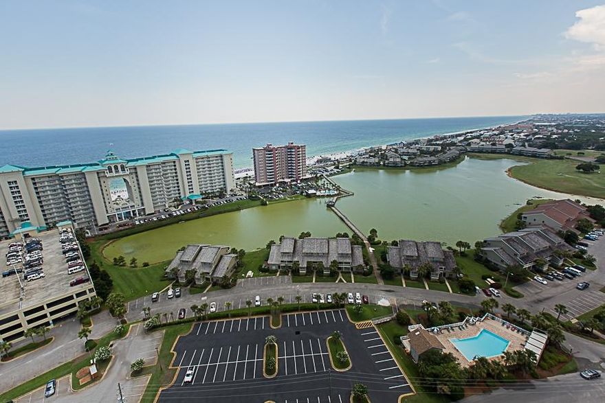 You will not find a better Gulf View in Ariel Dunes than this 23rd floor completely updated unit. Unit has 55 inch televisions, granite countertops, wood cabinets, new tile, fresh paint, and new furnishings. Come sit on your balcony and enjoy our beautiful sunsets. Beautiful 2 bedroom, 2 bath in Ariel Dunes II. Ariel Dunes features three large pools totaling 12,000 sq. ft. Ariel Dunes is in Seascape Golf and Tennis resort - a gated community offering amenities such as golf, tennis, and conference center as well as deeded beach access to over 2,000 ft of beautiful white beaches. Ariel Dunes has some of the best views in all of Destin! All measurements are approximate and should be verified by buyer.