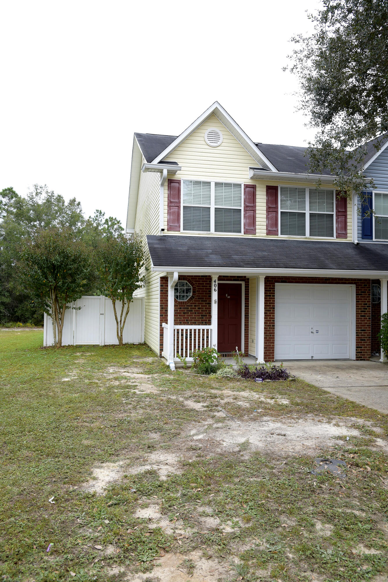 Great Location! just minutes to churches, shopping, schools, restaurants & short drive to all bases. Very well maintained & spacious 2 story, 3 bedroom, 2.5 bath, 1 car garage Townhouse is ready to go! Unit has laminate flooring downstairs, tiled bathroom, carpet upstairs & window treatments. Kitchen offers stove, dishwasher, refrigerator & built in microwave. Also comes with washer & dryer in the upstairs laundry closet. The backyard is fully fenced, patio is perfect for grilling & entertaining. Quietly set at the end of the street with little through traffic. Unit overlooks woods & green way. Owner will consider a small dog only. NO smoking.