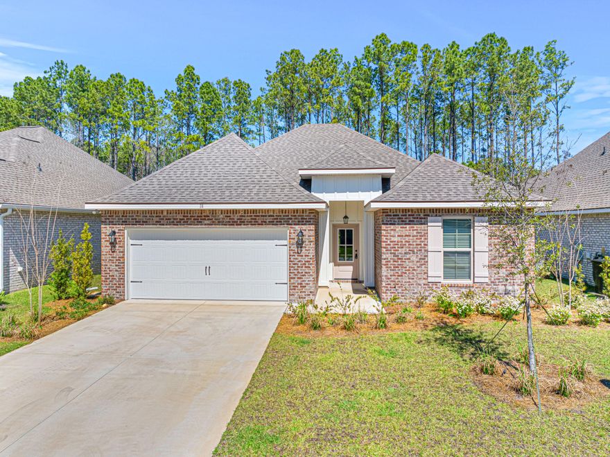 NO CARPET! MANY UPGRADES! TV'S IN EVERY ROOM. This is a NEWLY CONSTRUCTED HOME in the much sought after community of Hammock Bay, Freeport, Florida. Walking paths throughout this area and easy access to PICKLEBALL and SWIMMING as well as HIKING and BIKING trails make this your BEST choice. New Amenities are walking distance. This open floor plan offers three bedrooms, two full bathrooms and an open concept layout. This single-story home offers a remote primary suite, covered back porch, sizable laundry room and two car garage. Light and bright, beautiful quartz countertops throughout add a luxurious and modern feel. The open concept kitchen makes this a great entertainment oasis that flows easily to the covered porch with views of the nature preserve out back. Come see this one today!